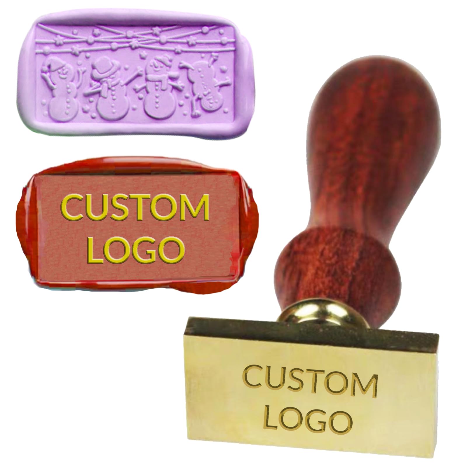 Custom Wax Seal Stamp with Your Own Design Logo Picture, Personalized Sealing Wax Stamp for Letter,Crafting, Envelopes, Wedding Invitation, Christmas (Rectangle)