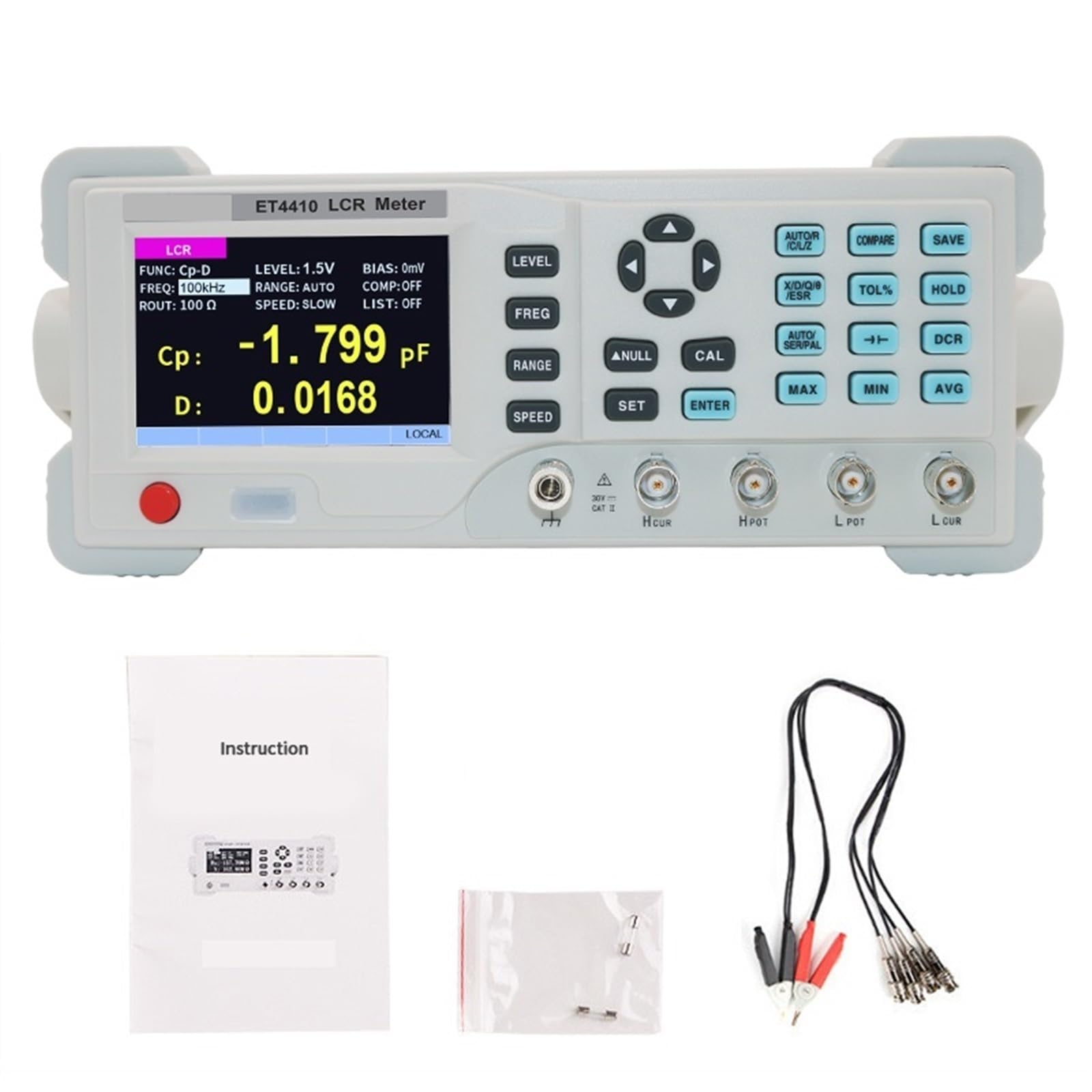 Medidor LCR digital de escritorio serie ET4410 Medición de capacitancia, resistencia, impedancia e inductancia Medidor LCR de puente