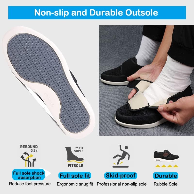 Mei MACLEOD Diabetic Shoes for Men Extra Wide Slip on Walking Shoes for Swollen Feet Wide Width Sneakers for Elderly Foot Pain Relief - Image 6
