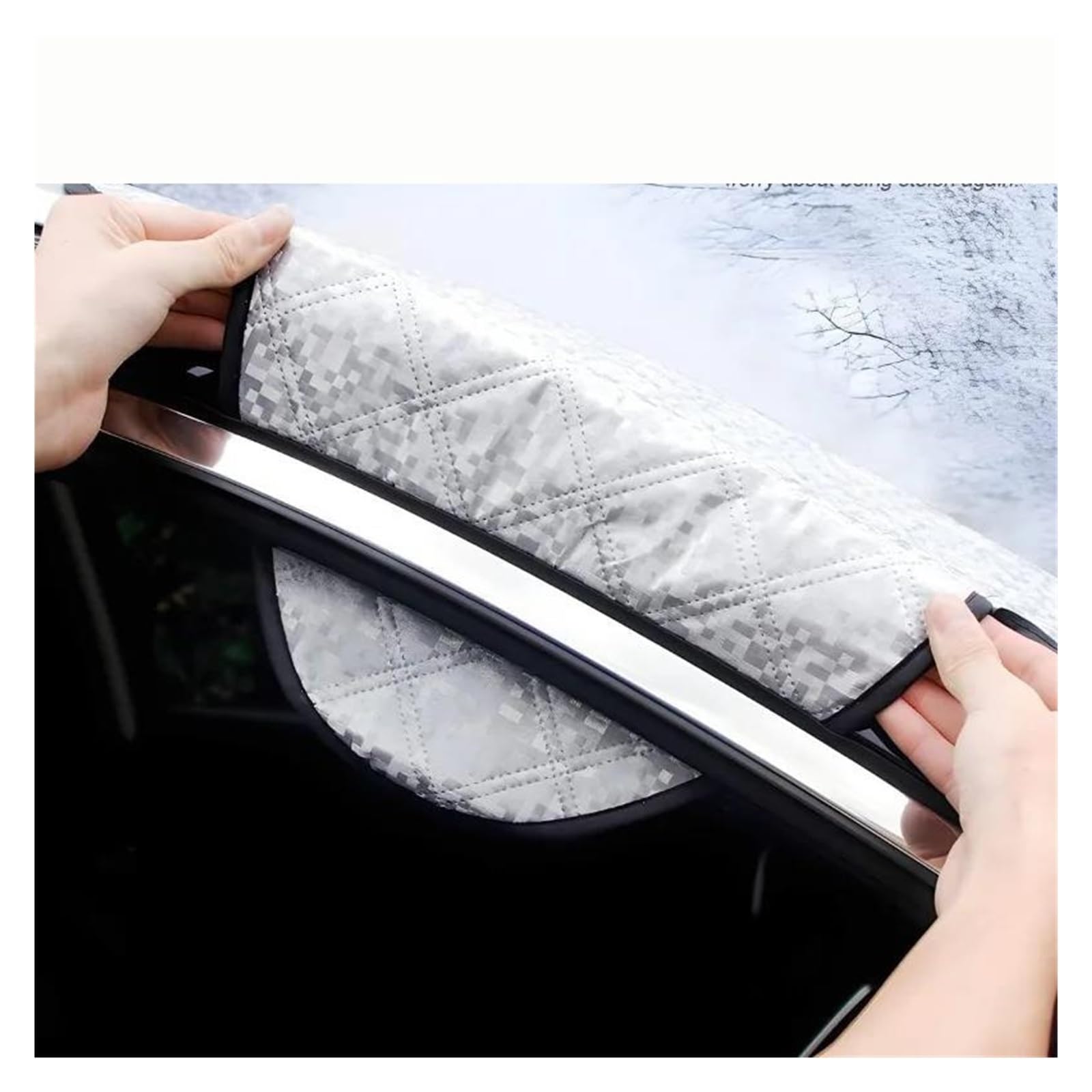 Copertura Antineve per Parabrezza Magnetico per Auto, Protezione Antivento A 4 Strati, Neve, Ghiaccio, Sole, Difesa, Universale (Argento) Copinverno Ertura per Parabrezza Auto