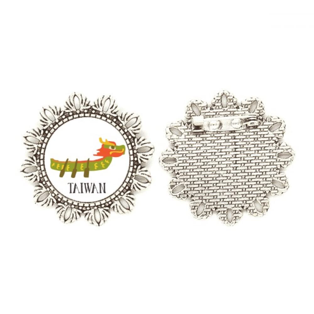 Broche de plata con diseño de dragón de China medium para renovar ropa básica 4
