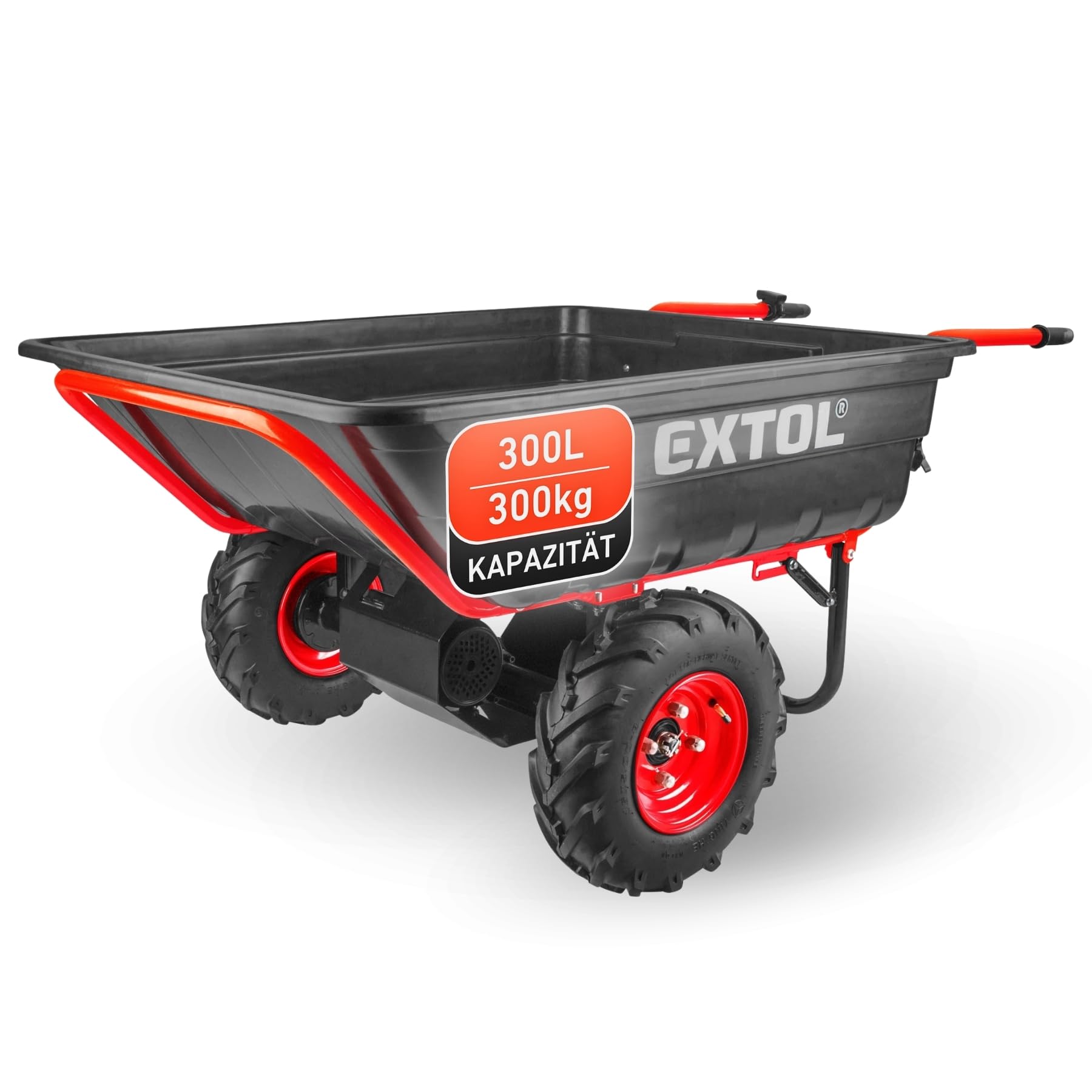 elektrische Schubkarre mit Akku I 300L Mulde & 300kg Traglast I leistungsfähige Motorschubkarre I Offroad-taugliche Akkuschubkarre I 40V Li-Ion mit 6000mAh
