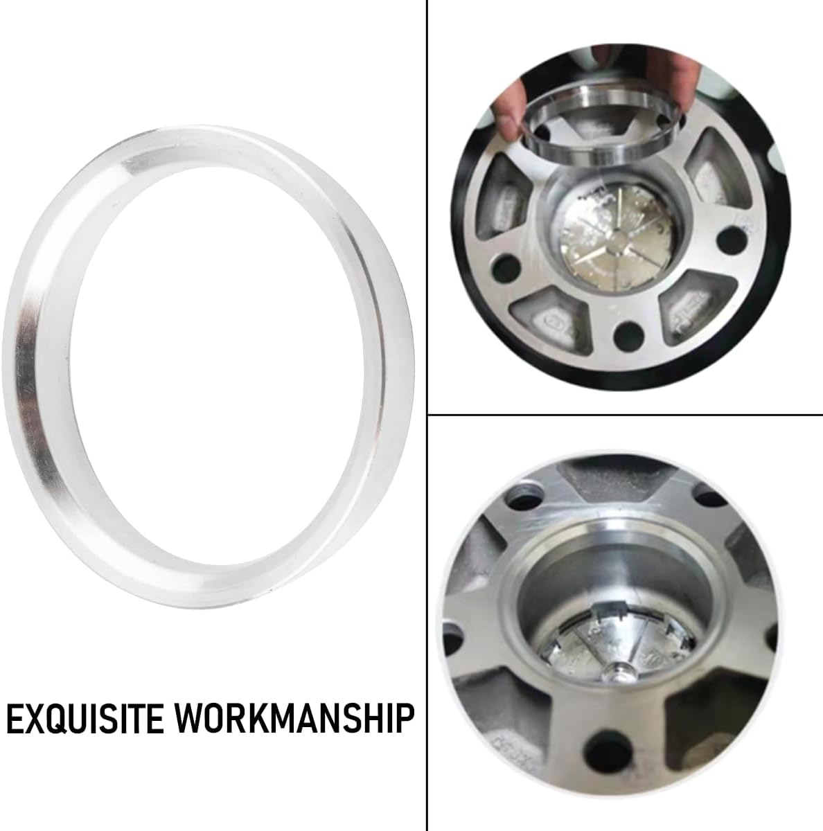 RTRHINOTUNING 4pcs Car Hubcentric Rings Silver Aluminum Alloy Hub Centric Center Rings (64.1mm OD to 57.1mm ID)