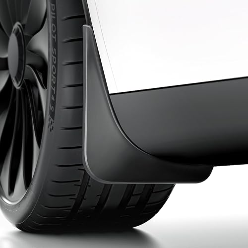 REEVAA - Juego de 4 guardabarros para Tesla Model Y 2019-2025, protege la pintura, no requiere perforación, para todo tipo de clima, negro