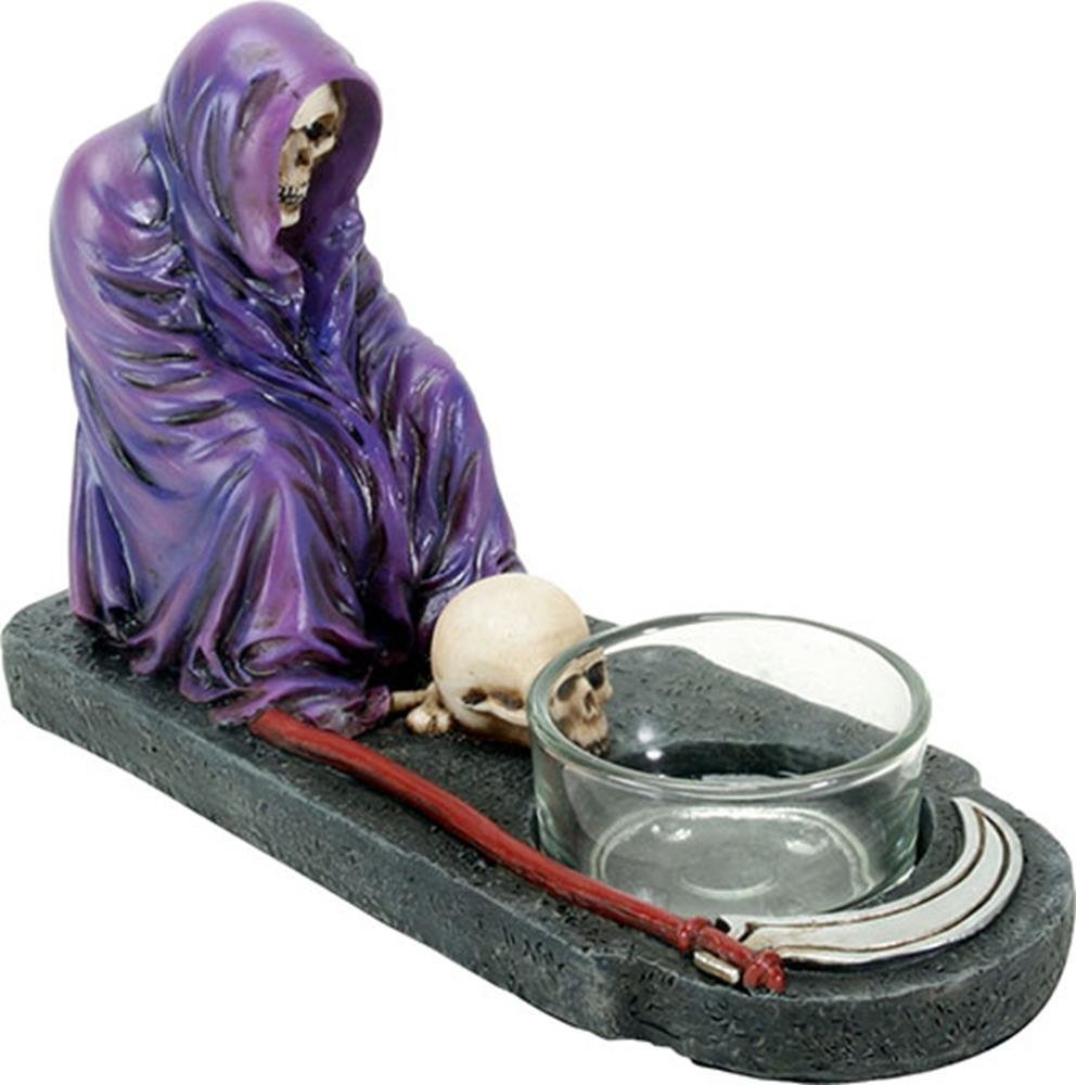 YTC 2.5 Inch Purple and Dark Grey Grim Reaper Votive Candle Holder