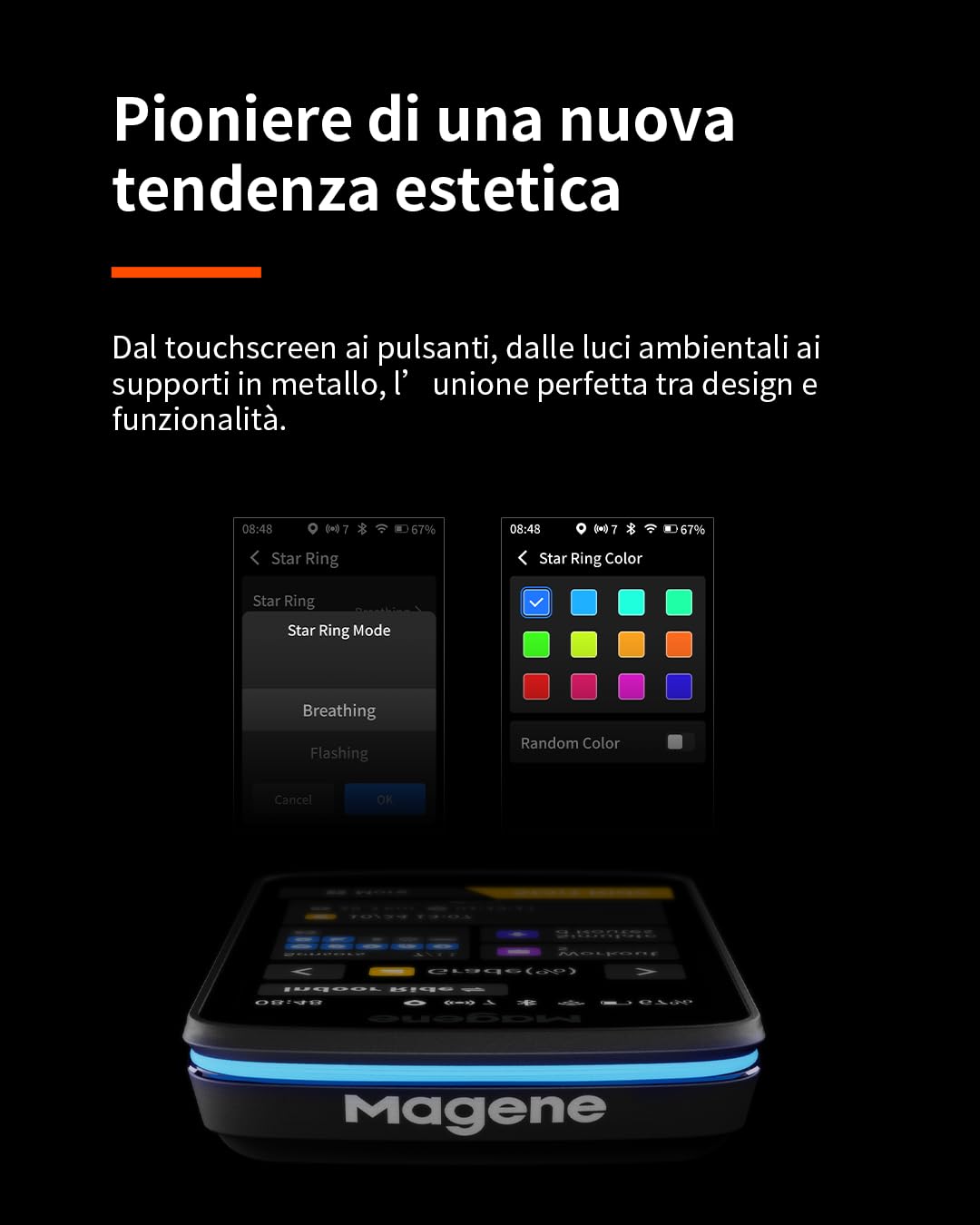 Magene C706 GPS Ciclocomputer Navigazione Cartografica Touchscreen 3,3" Dual-Band
