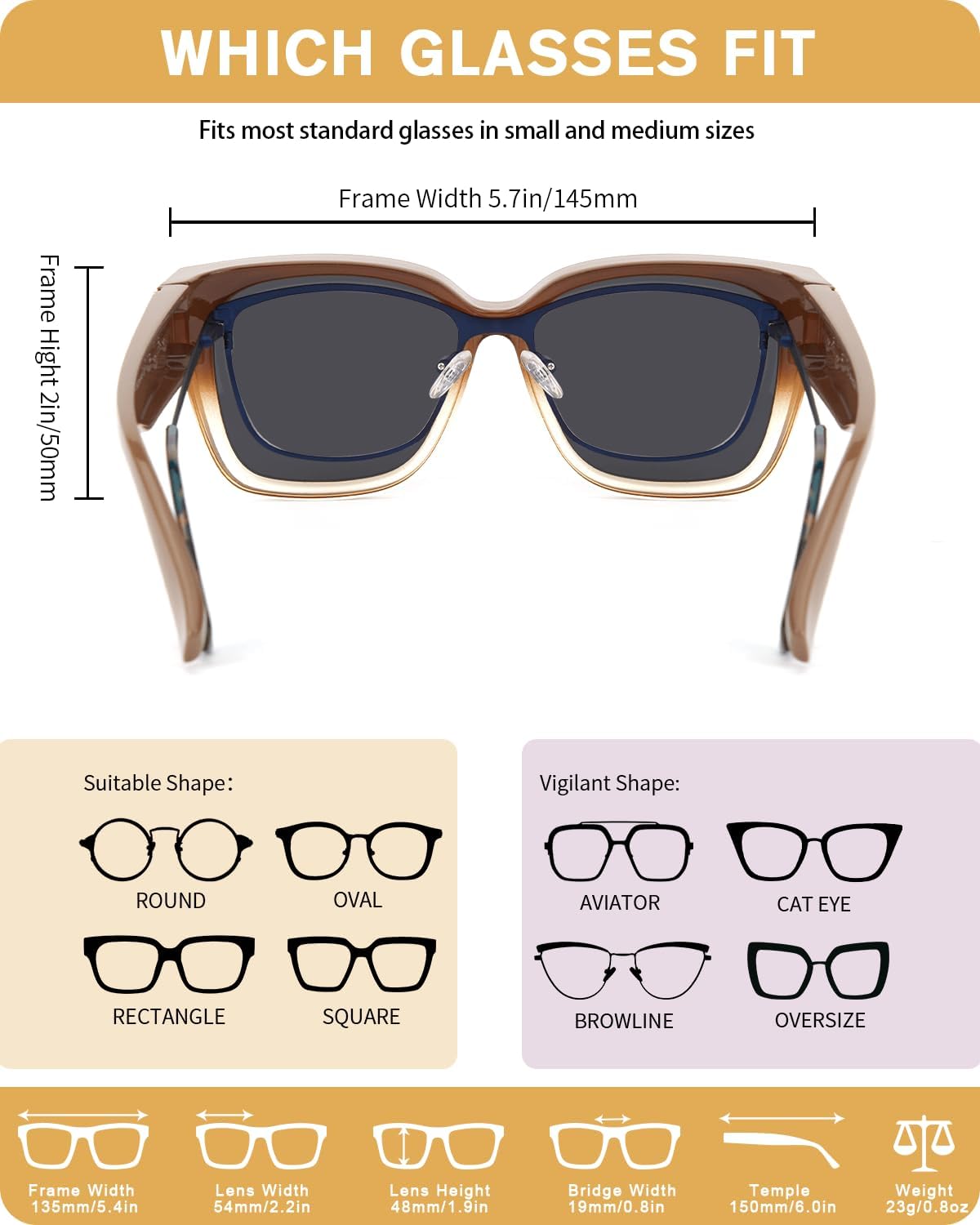 Meeloog Polarized Fit Over Glasses Sunglasses for Women UV Protection, Trendy Square Wrap Around Shades for Driving Riding - Image 5