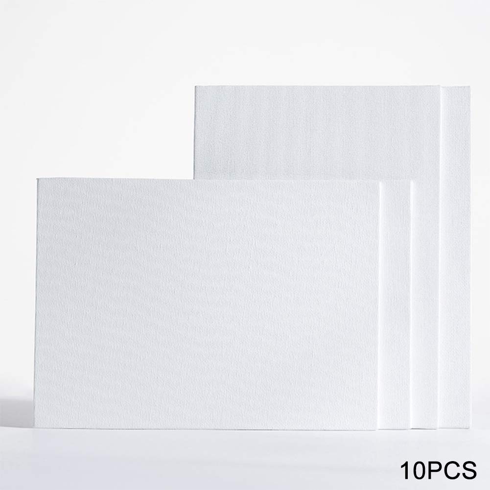 Rouleau de toile vierge 10pcs Student Toile Panneau Enfants Peinture à l'huile Blanc Blanc Portable Accessoires portables Primée Board Art Débutant Fournitures Acrylique Peinture acrylique peindre lot