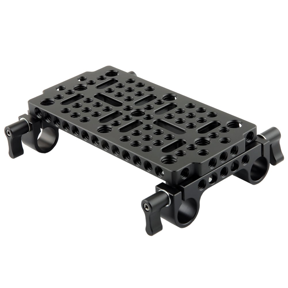 NICEYRIG Plaque de Base multifonctionnelle 15mm Double Bride Rail pour Appareil-Photo DSLR