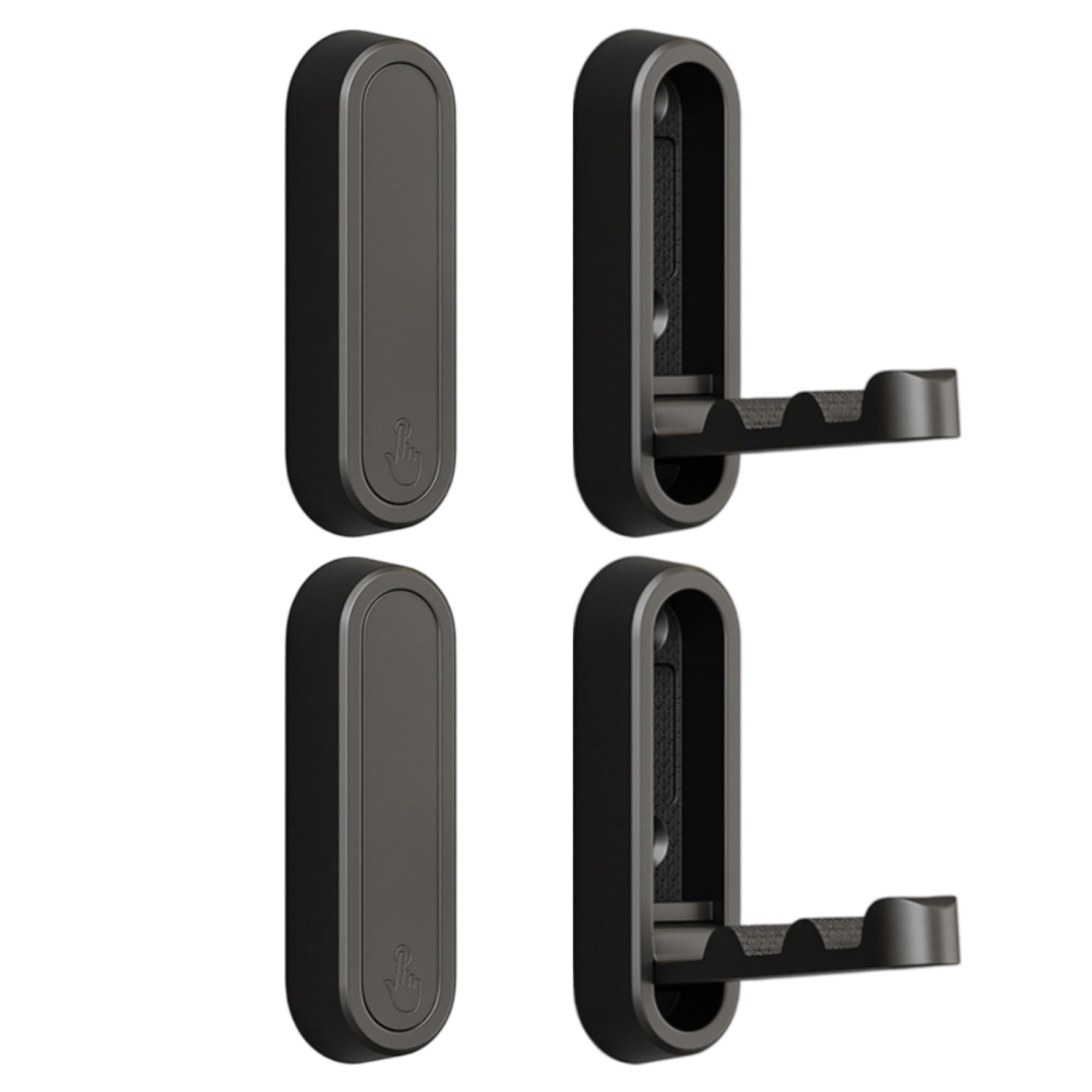 Otbushit 4PCS Folding Wall Hooks, Heavy Duty Zinc Alloy Punch-Free/Punch Coat Hook for Hanging Towel Hat Bag Key, Purse Wall Hanging Hook