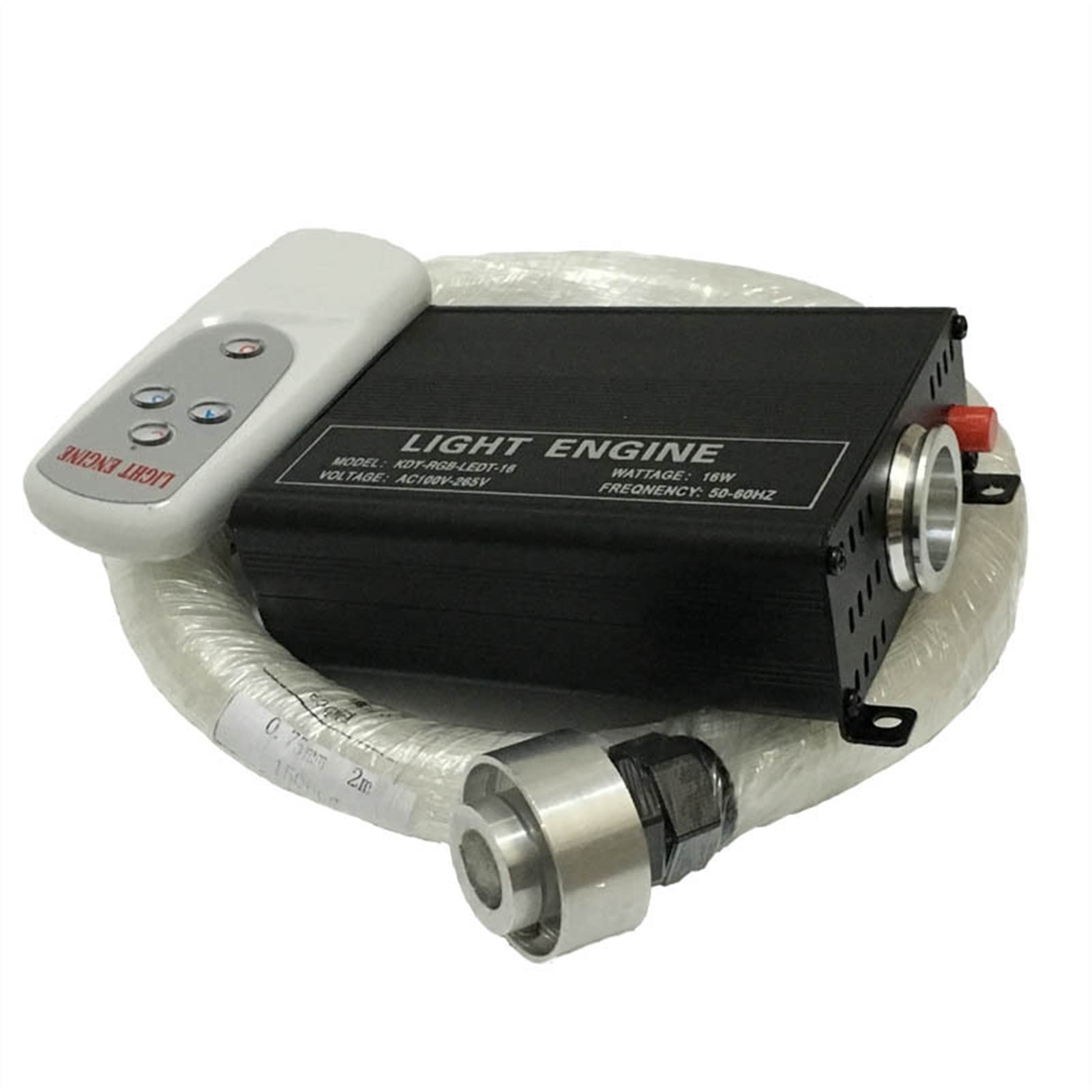 CUDTAPI LED Fiber Optic Light Engine 16W RGBW Engine 4key RF Remote LED Fiber Optic Star Ceiling Light Kit 300pcs 2M 0.75mm Fibre Lamp Lighting