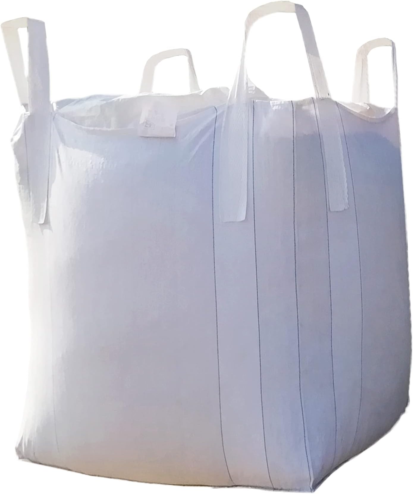 Secbolt FIBC Bulk One Ton Bag, 35" L x 35" W x 43" H, 2200lbs SWL, Duffle Top Flat Bottom, Woven Polypropylene Bags (1)