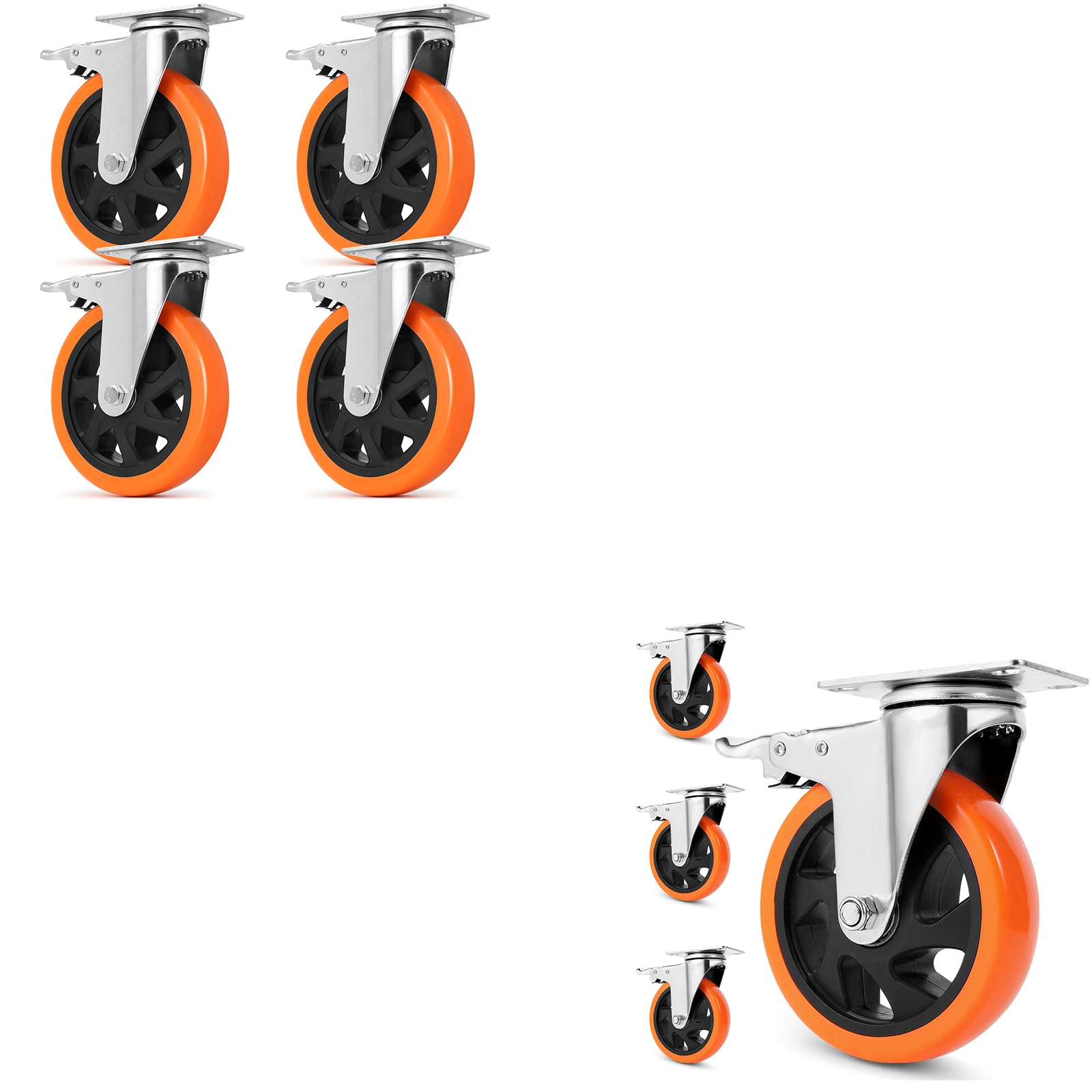 Sohnvwtgd 5 Inch Caster Wheels And 6 Inch Caster Wheels