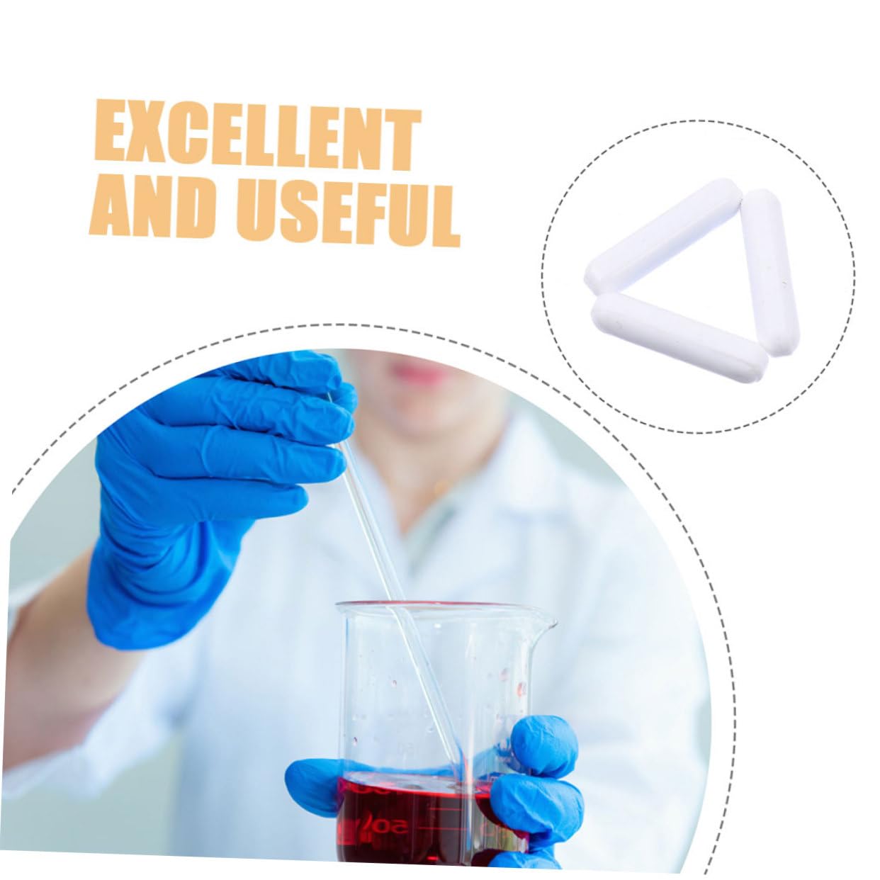 ULTECHNOVO 48piezas Agitador Magnético De Barra De Ptfe Para Laboratorio Herramienta De Mezcla De Alta Temperatura Para Solventes y Reactivos Barra Cilíndrica De Agitación Magnética