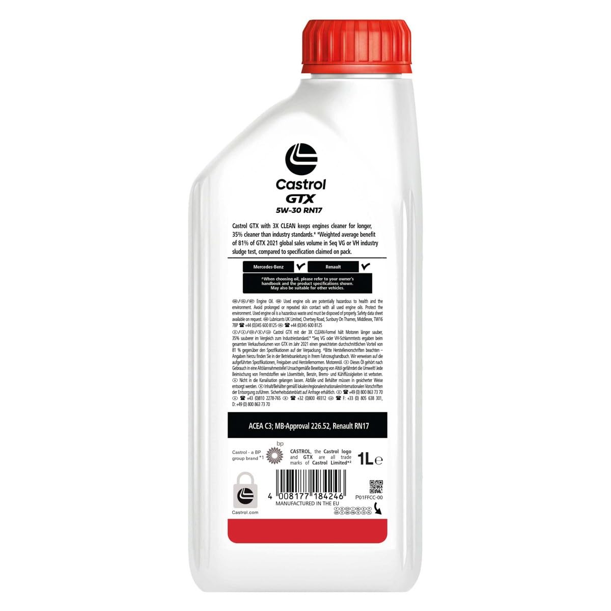 LUBRIALPHA - Olio Motore 5W30 Benzina e Diesel | Formula Double Action Protezione Morchie | ACEA C3, RN17 Compatibile | 5x1lt Confezione | Formula Double Action Protezione Morchie | ACEA C3, RN17 Compatibile | 5x1lt Confezione