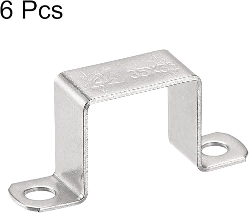 Miniatura 33 de uxcell Soporte de conector en forma de U 0.709 x 2.421 in Acero inoxidable 304 para puerta Cerrada Barra Soporte Strut Channel 6pcs
