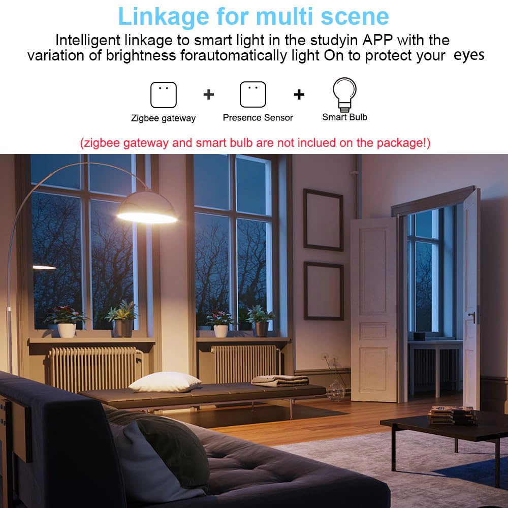 ZigBee 24G mmWave Radar i czujnik światła, czujnik obecności człowieka bezpieczeństwo w domu i automatyczny, wykrywanie ruchu człowieka i obecności statycznej, wymagany koncentrator.