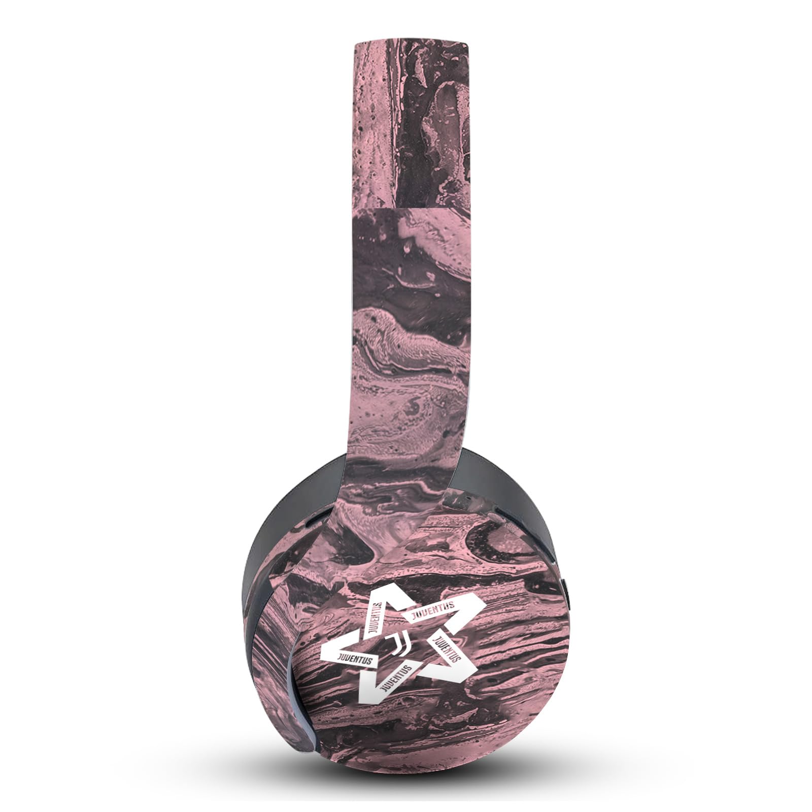Head Case Designs Officially Licensed Juventus Football Club Black &amp; Pink Marble Art Vinyl Sticker Skin Decal Cover Compatible with Sony PlayStation PS Pulse 3D Headset