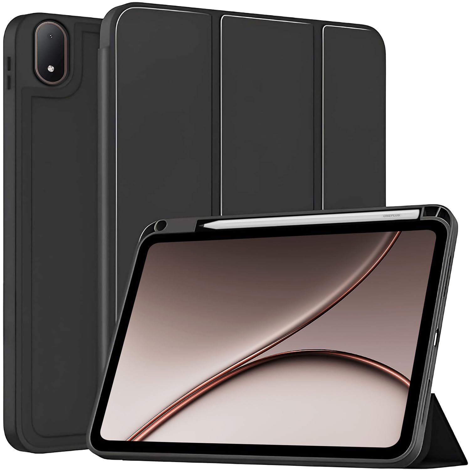 ProElite Cover for OnePlus Pad 3 13.2 inch 2025 case Cover, Soft Flexible Flip Case Cover for OnePlus Pad 3 13.2 inch 2025 with Pen Holder [Recoil Series] - Black-image-6