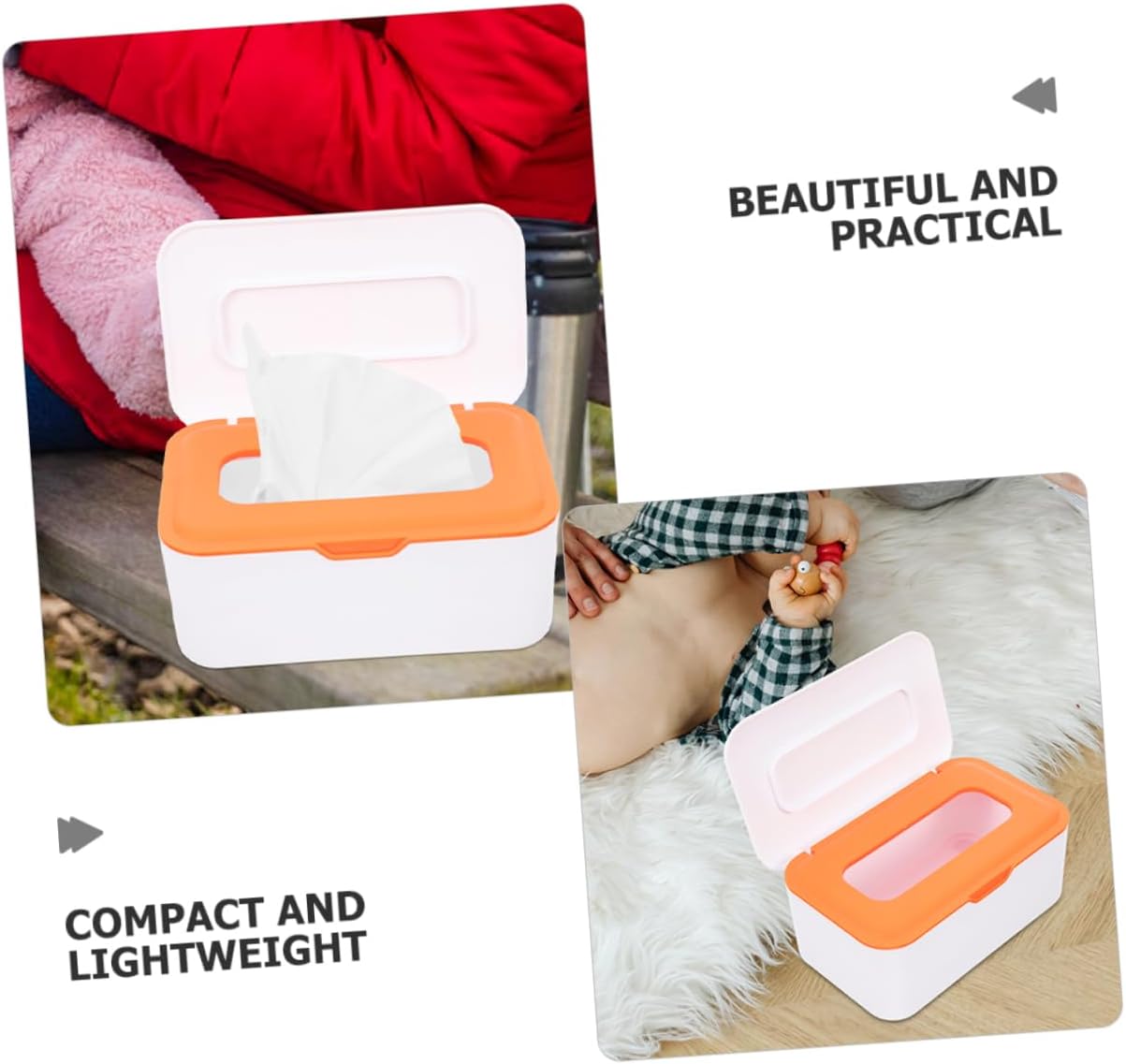 ABOOFAN 2pcs Portable Wipes Dispenser Box Sealing Design for Car and Outdoor Use Lightweight and Compact Wet Tissue Holder for Travel Diaper Bag and Bathroom