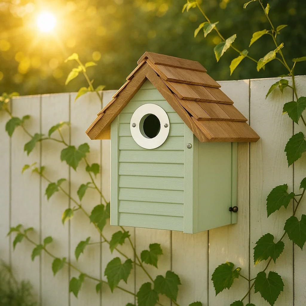 Cedar Shingles Bluebird House, Beach Hut Style Blue Bird