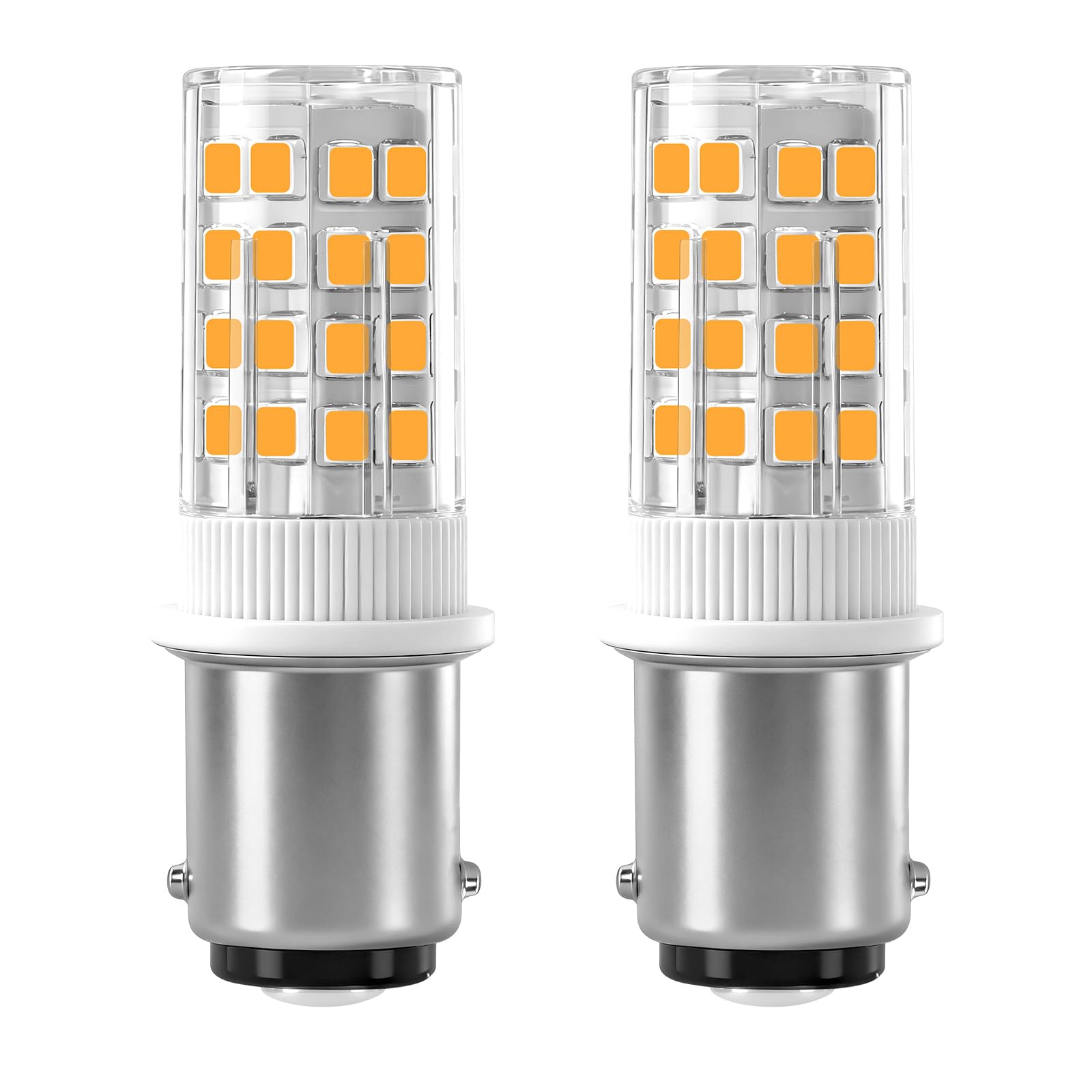 LUHMQ B15D LED Glühbirnen AC/DC 12V-24V Niederspannung 1157 Doppelkontakt Bajonett, 3W (30W Äquivalent) - Für Innenbeleuchtung, Landschaftsbeleuchtung & Campingbeleuchtung (Warmweiß 3000k, 2 Stück)