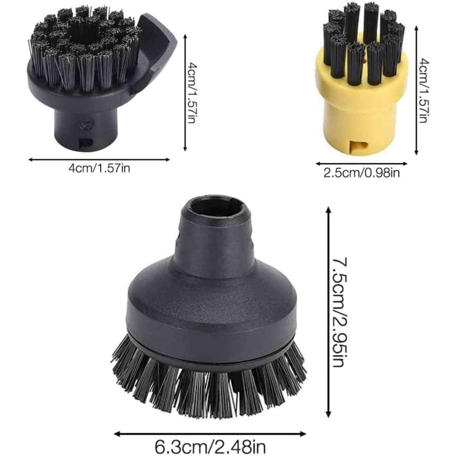 Genérico Compatible para Karcher SC1 SC5 Limpiador Vapor Cepillos Redondos
