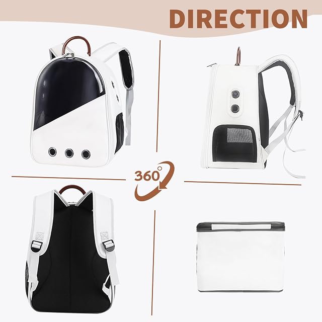 Foto 4 de 6 de PETCUTE Mochila para Gatos,Mochila Cápsula Espacio para Mascotas,Mochila Transportín Gato Bien…
