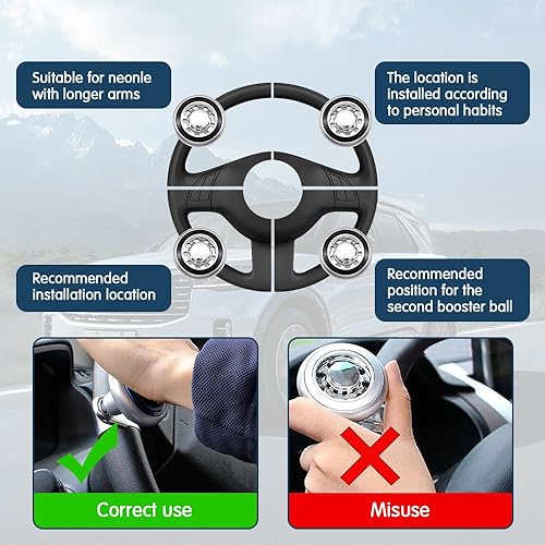 Miniatura 5 de Pomo giratorio para volante de automóvil, accesorios universales para automóvil, perilla giratoria de dirección adecuada para todos los automóviles,