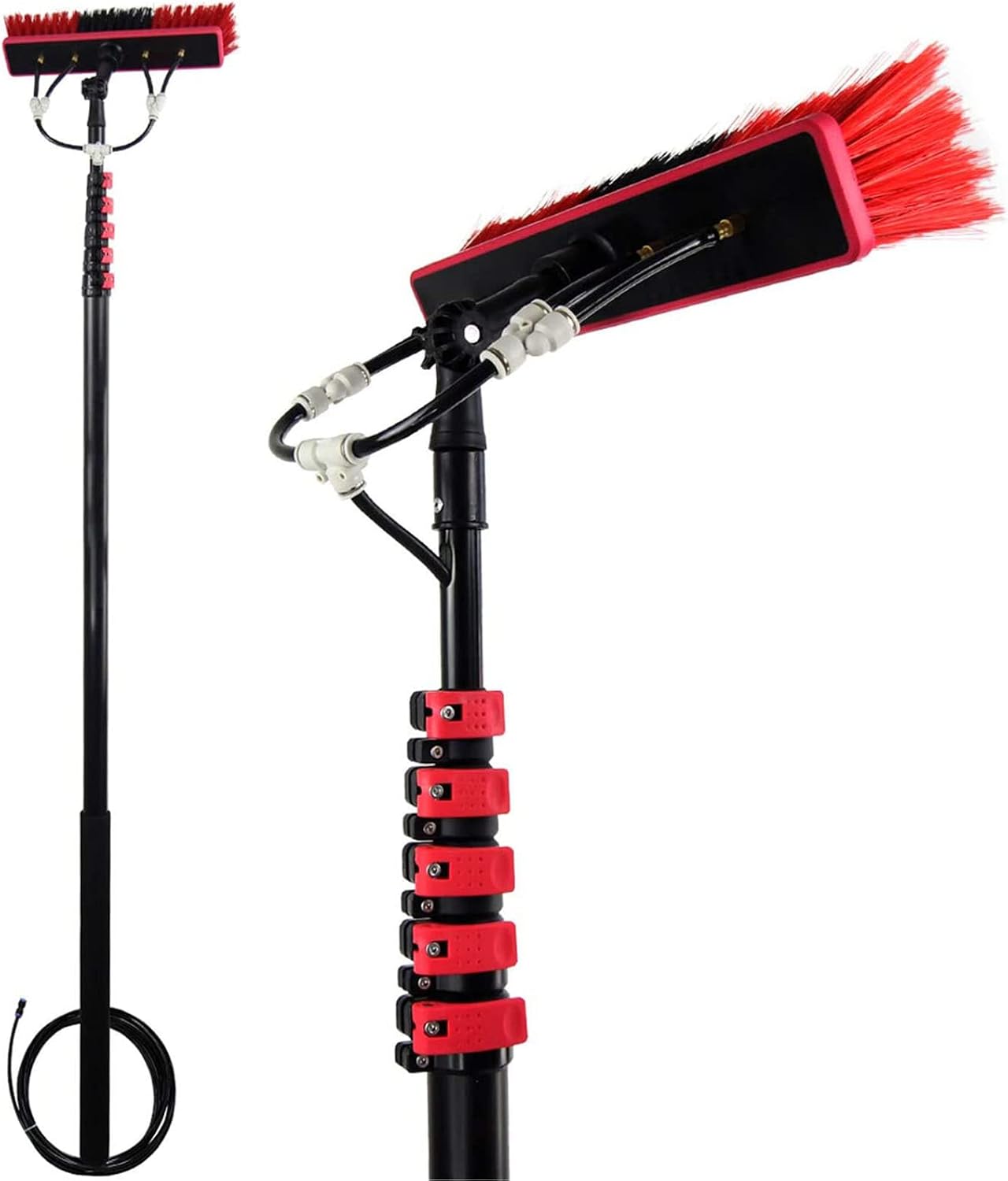Extendable Water Fed Pole Kit for Window Cleaning - 3.6M to 12M Telescopic Brush 30cm Cleaning Tool for Solar Panels & Conservatory Roofs 18FT/5.4M Length