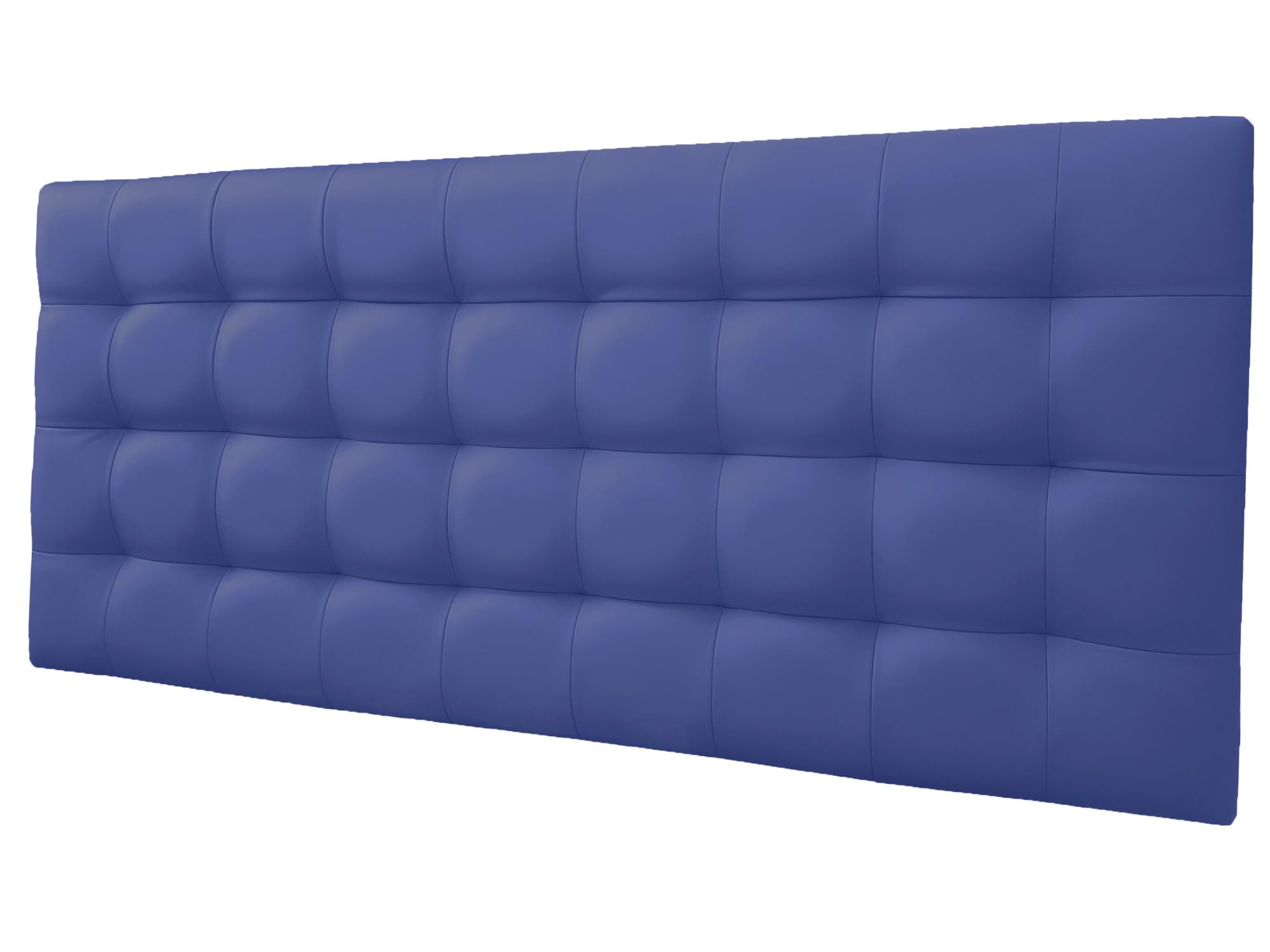 ONEK-DECCO Cabecero de Cama Kansas Tapizado en Polipiel, Acolchado, Diseño Moderno Elegante, Cabezal para Dormitorio, Cama Juvenil y Matrimonio (90x70, Azul)