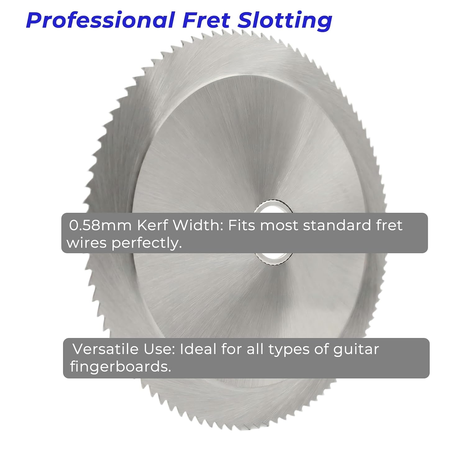 Fret Slotting Saw Blade 6" – 0.58mm Thin-Kerf Carbide for Guitar & Ukulele Fretboards – 25.4mm Arbor, Table Saw Compatible