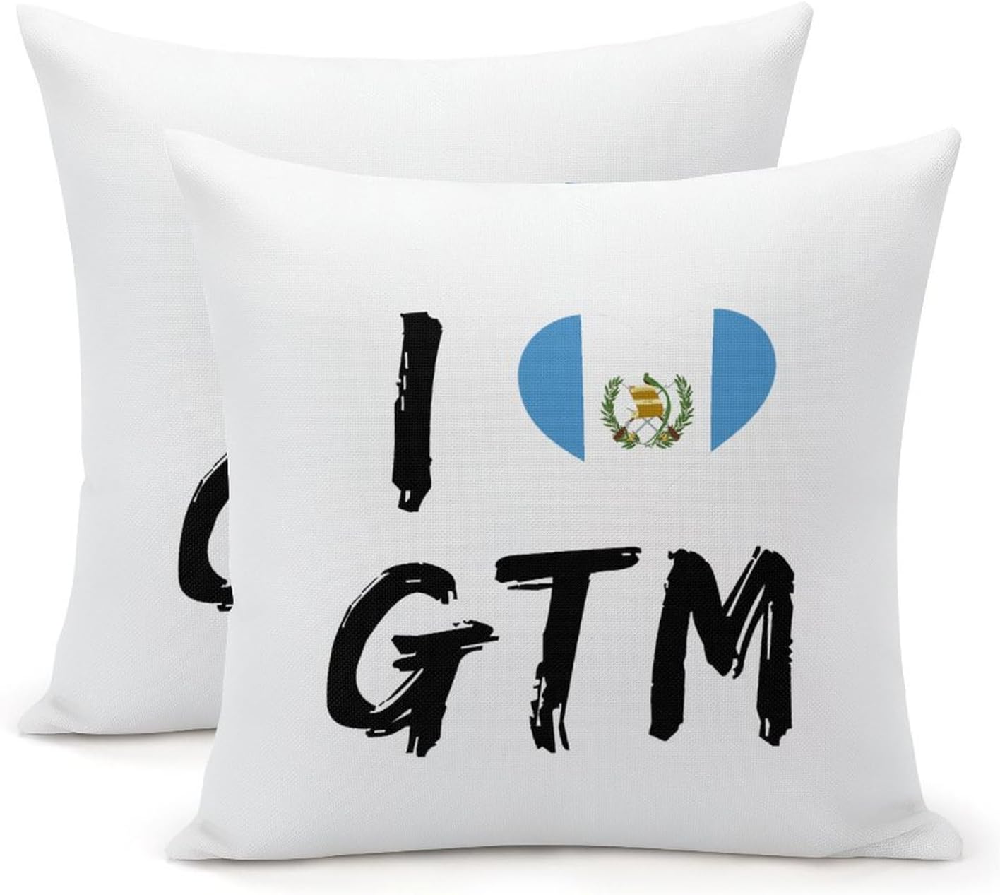 I Love Guatemala Pillow Covers 22x22 Inch Guatemala Heart Shape Flag Decorative Throw Pillow Covers Set of 2 Pillowcases Square Cushion Covers For Couch Bed Sofa Chair Decor