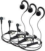 Vista 10 de PROMAXPOWER Auricular giratorio PTT de dos vías con forma de C de 1 cable para Motorola CP88, CP100, CP185, CP200D, CLS1110, CLS1410, RDM2070d