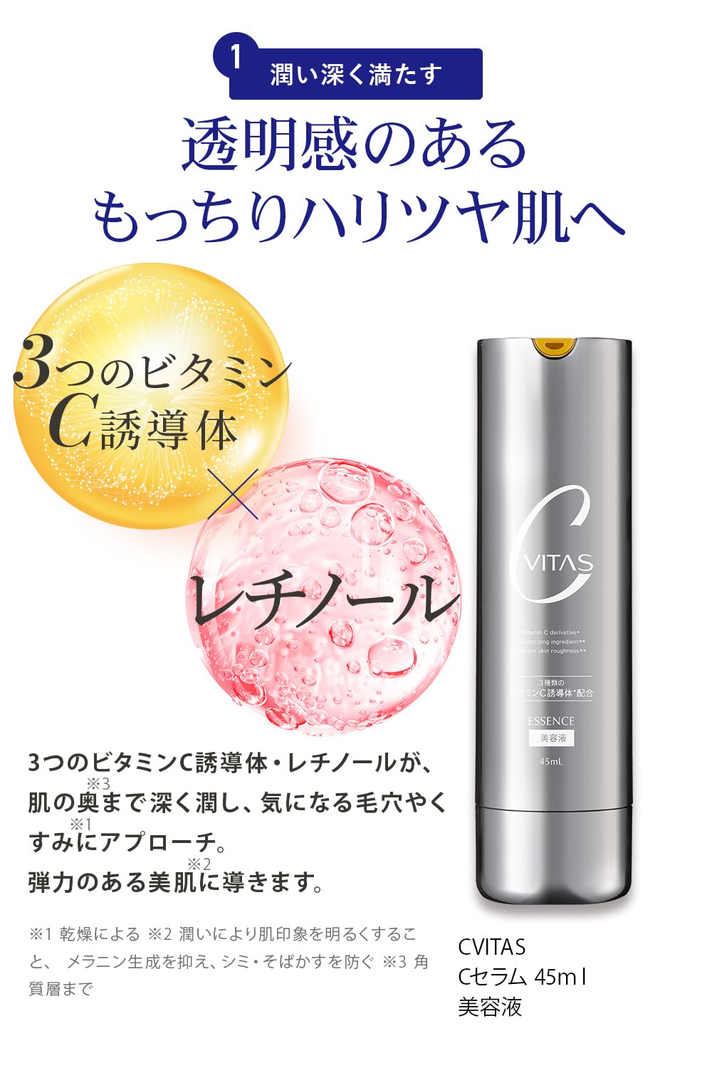 Amazon.co.jp: CVITAS 毛穴レス ビタミンC レチノール 美容液 クリーム