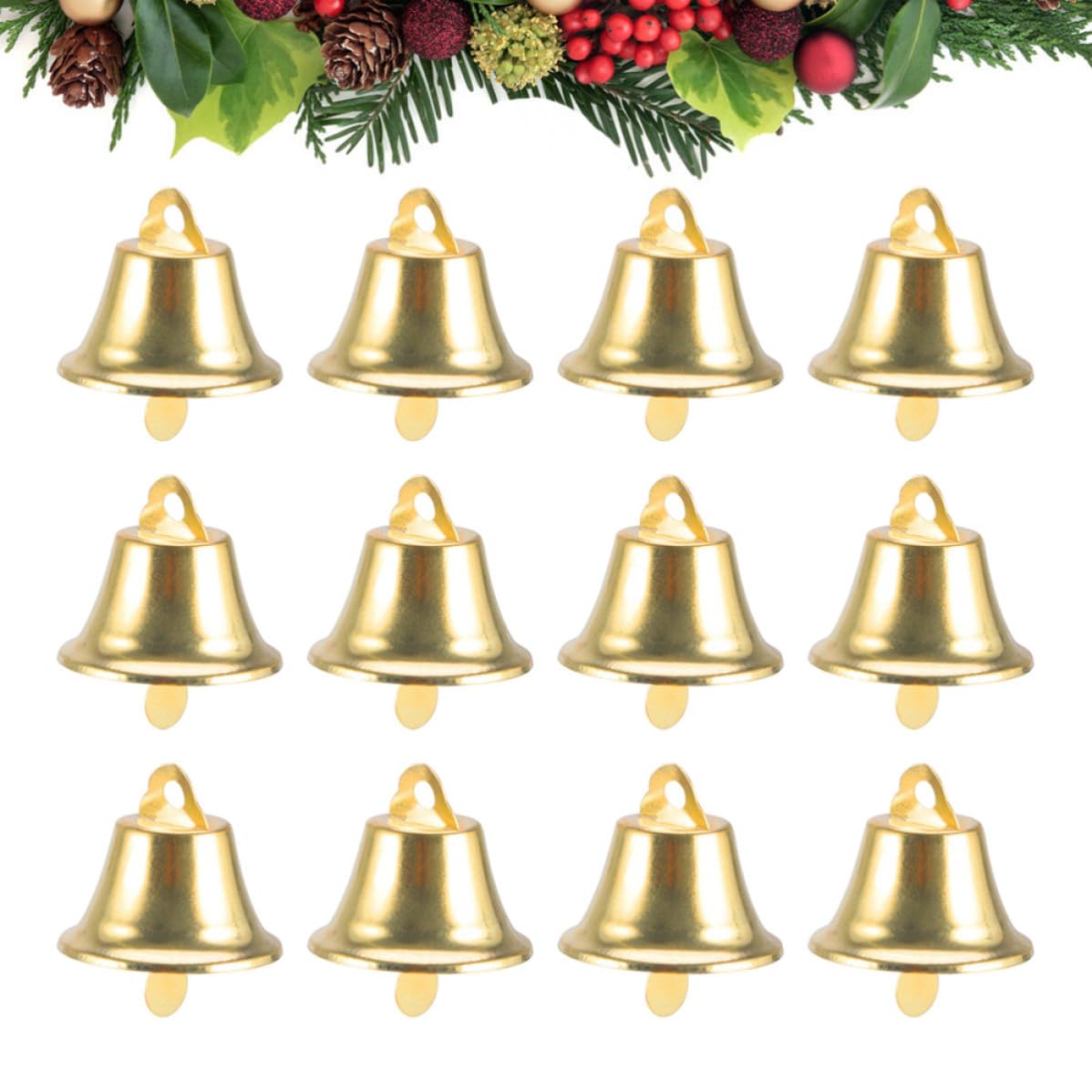 Campanas Navideñas Doradas Adornos DIY Creativos para Colgar de Hierro 120 y Pequeños en Árbol de Navidad para Ambientación Festiva