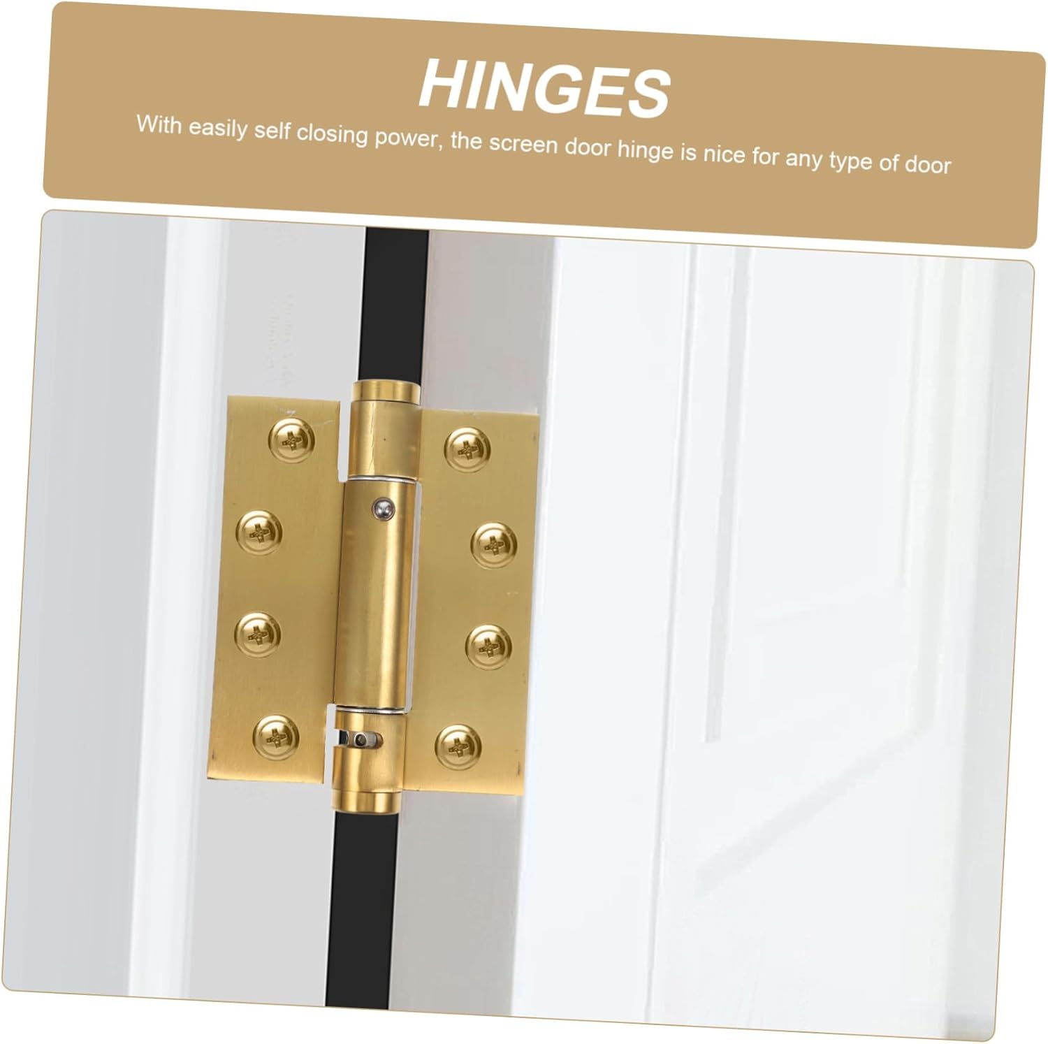 2pcs Self Closing Door Hinges Heavy Duty Hinge for Screen and Standard Doors for Residential and Commercial Use