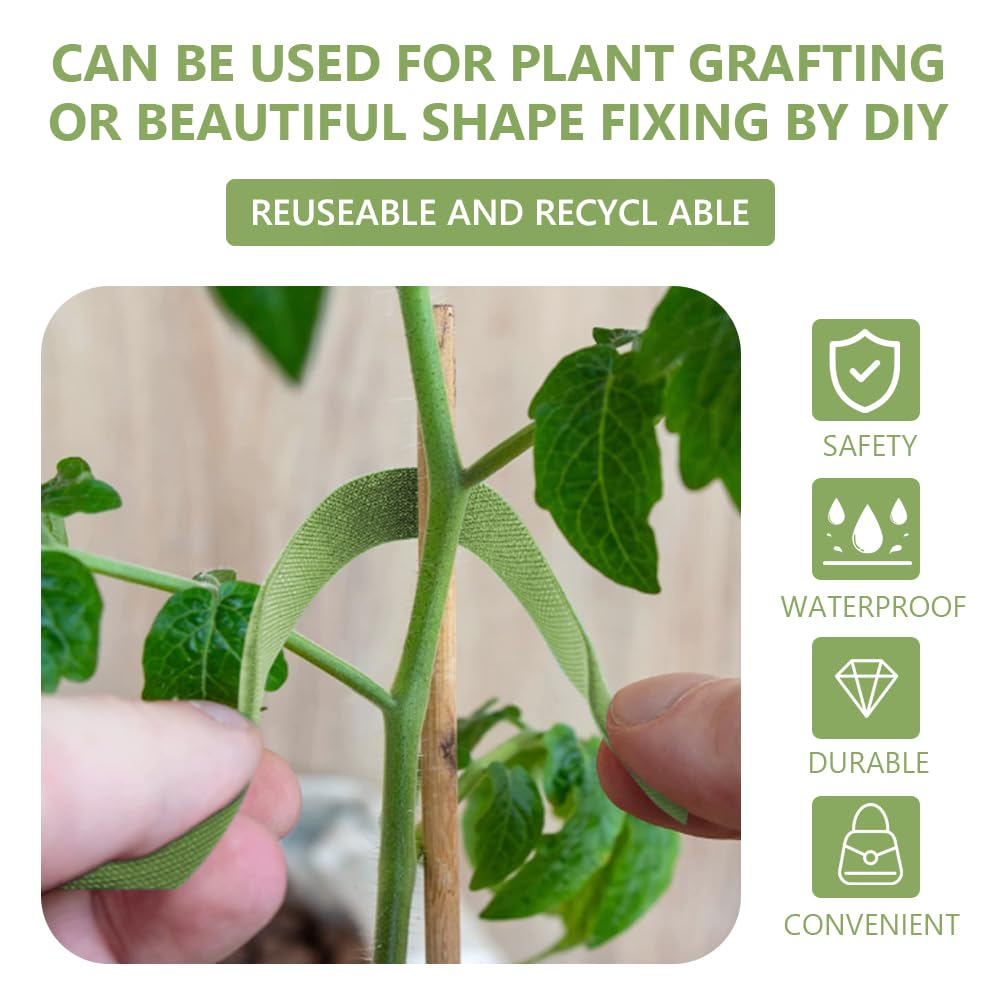 Fascette per piante 15m x 10mm, nastro da giardino verde riutilizzabile, autoadesivo, per arrampicata e gestione dei cavi