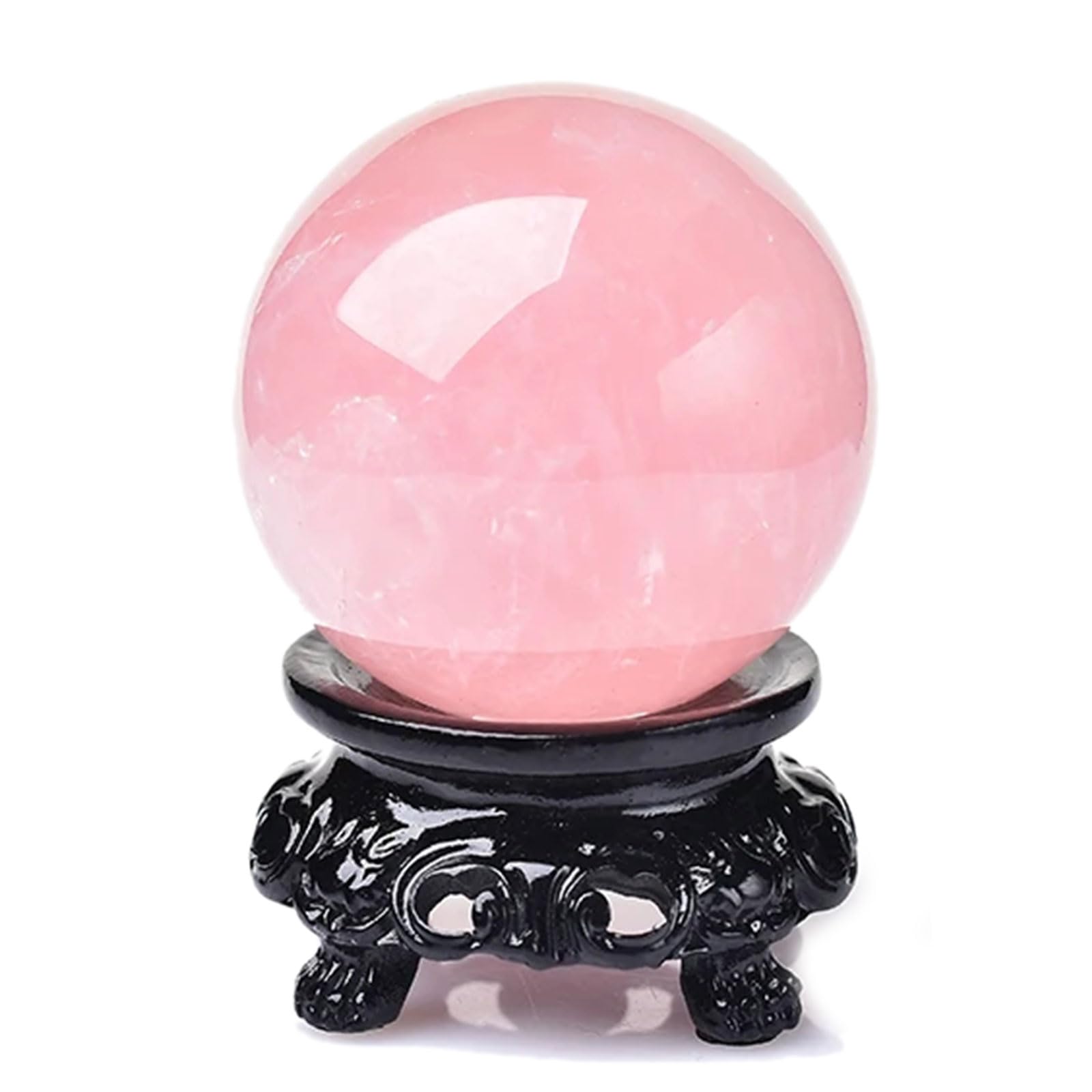 DFrywdgSEY crystal ball, Natural Rose Quartz Crystal Ball Gemstone Polished Round Sphere Specimen Collection Pocket Palm Worry Stone(Diameter 1.6")