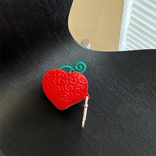 Image of for Samsung Galaxy Buds 2 Pro /Pro /2 /Live /FE Cover, Cute Popular Cartoon Devil Fruit Shape Silicone Headphone Case with Hook (Love Heart)