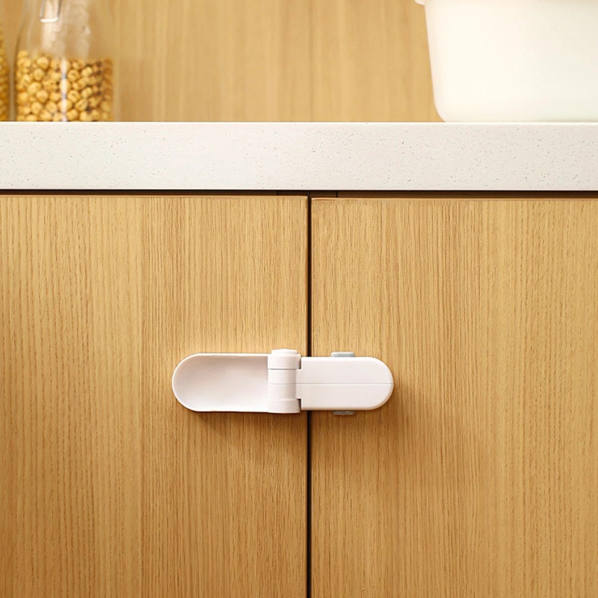 1pc Security Lock Anti-opening Latch Cat Pet Door Lock Anti-theft Door Latch Handle Anti-opening Device
