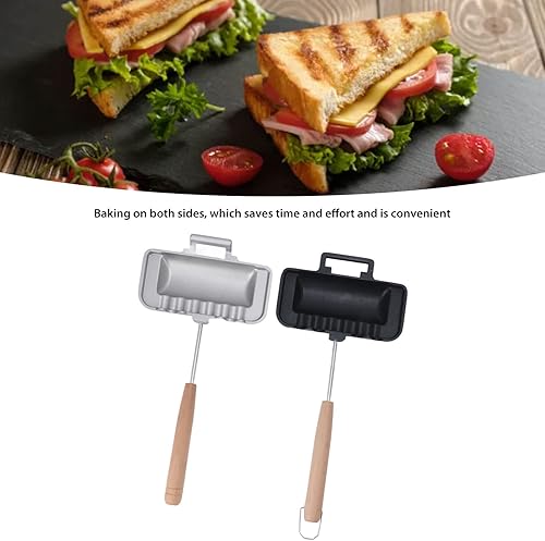 Miniatura 6 de Sartén para hornear sándwich de doble cara, sartén de doble cara para sándwiches, sartén para hornear pan, sellado de pan, sándwiches