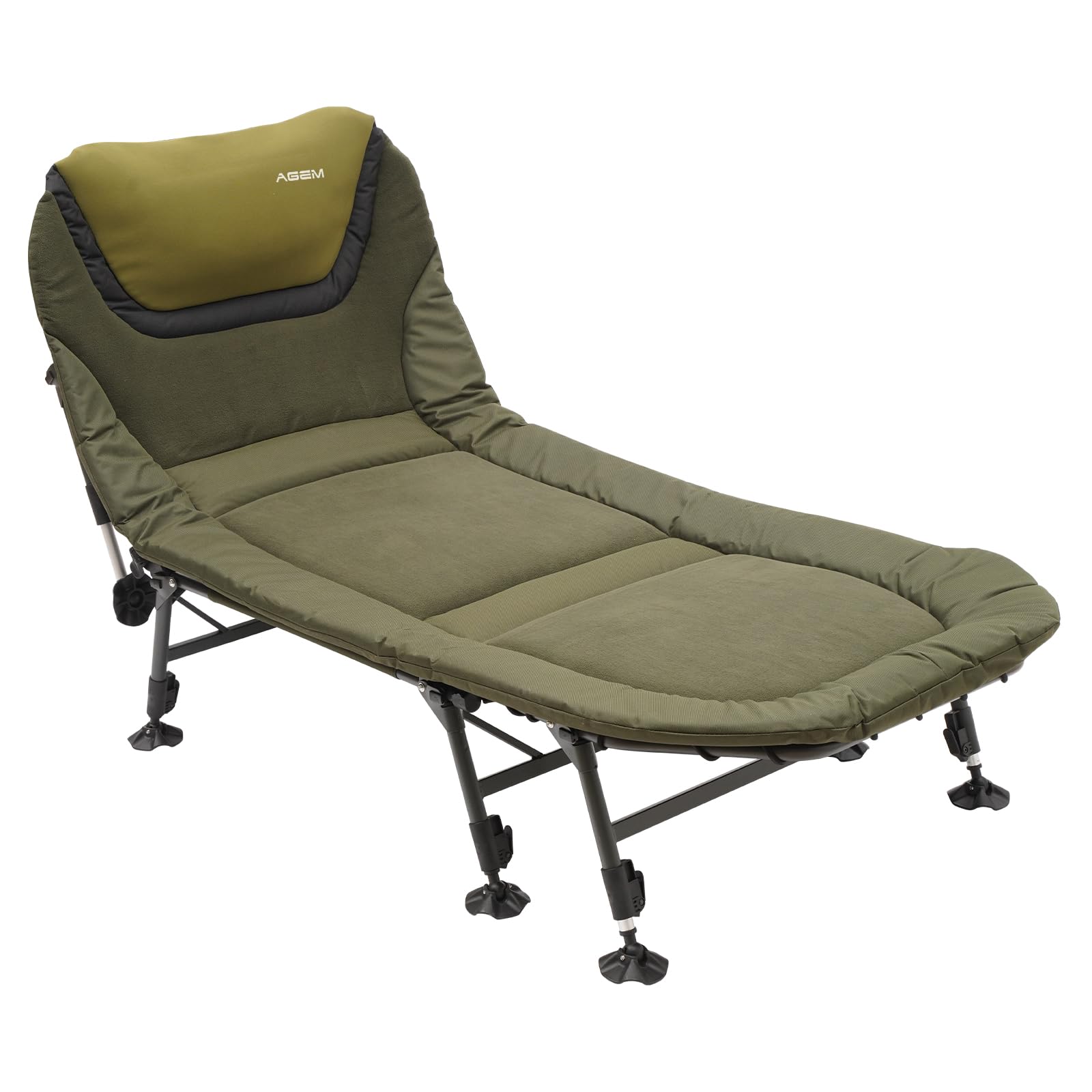 AGEM Karpfenliege XXL 8 Bein Feldbett Klappbar Campingliege Gartenliege Camping Angellige Campingbett 130kg