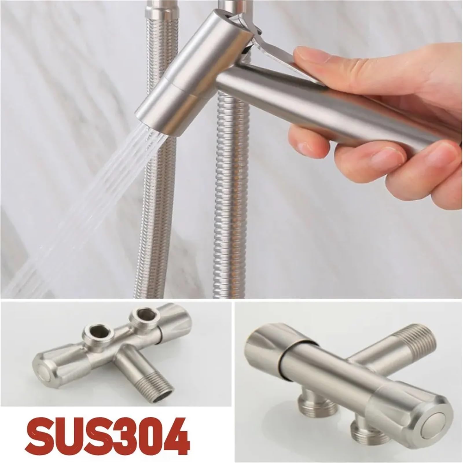 Set spruzzatore for bidet portatile in acciaio inossidabile