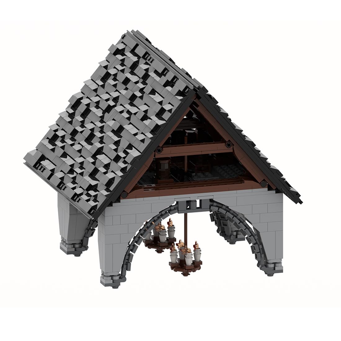Klemmbausteine Mittelalterlicher Taylorsgreen Village Kirche Teil 1 Set, 5078 Teile Mittelalterliches Architecture Haus Gebäude Set