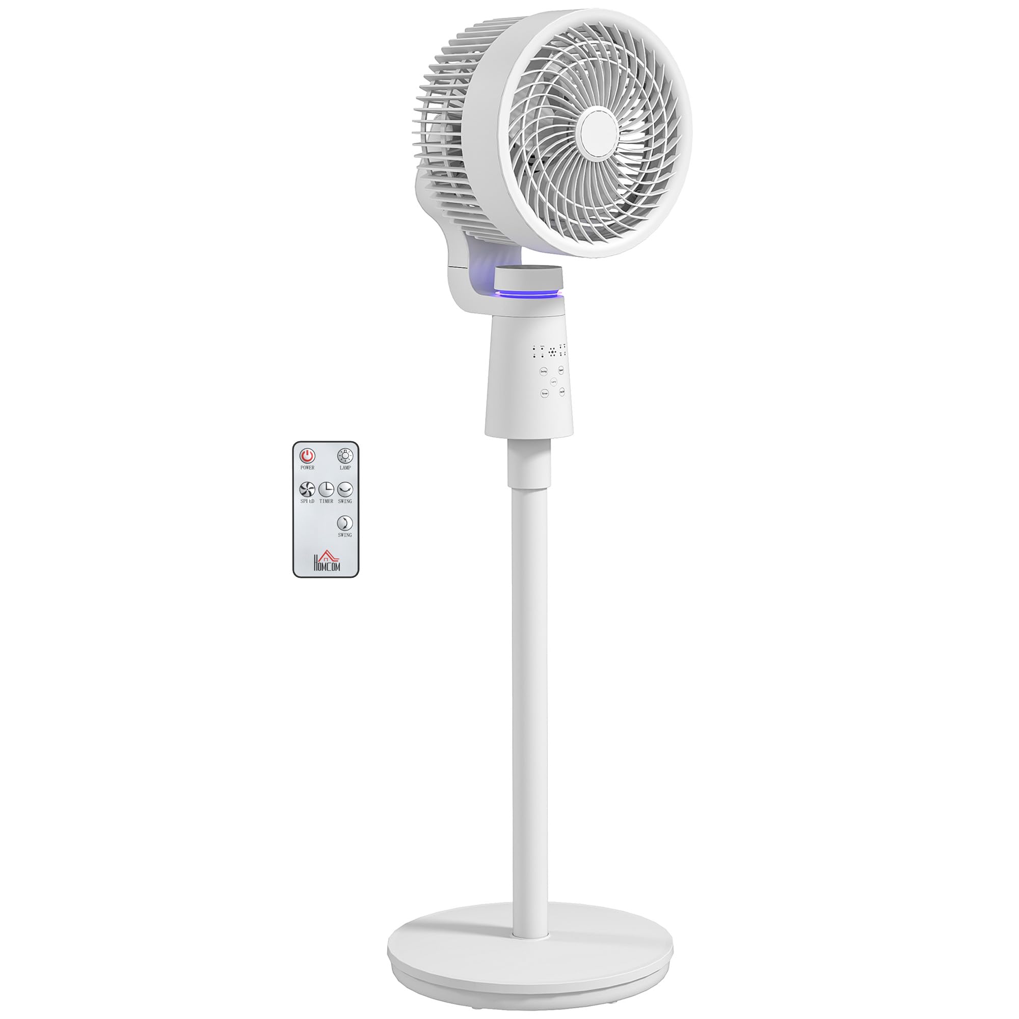 Ventilateur portable et léger HOMCOM 40 W avec minuterie 7H blanc