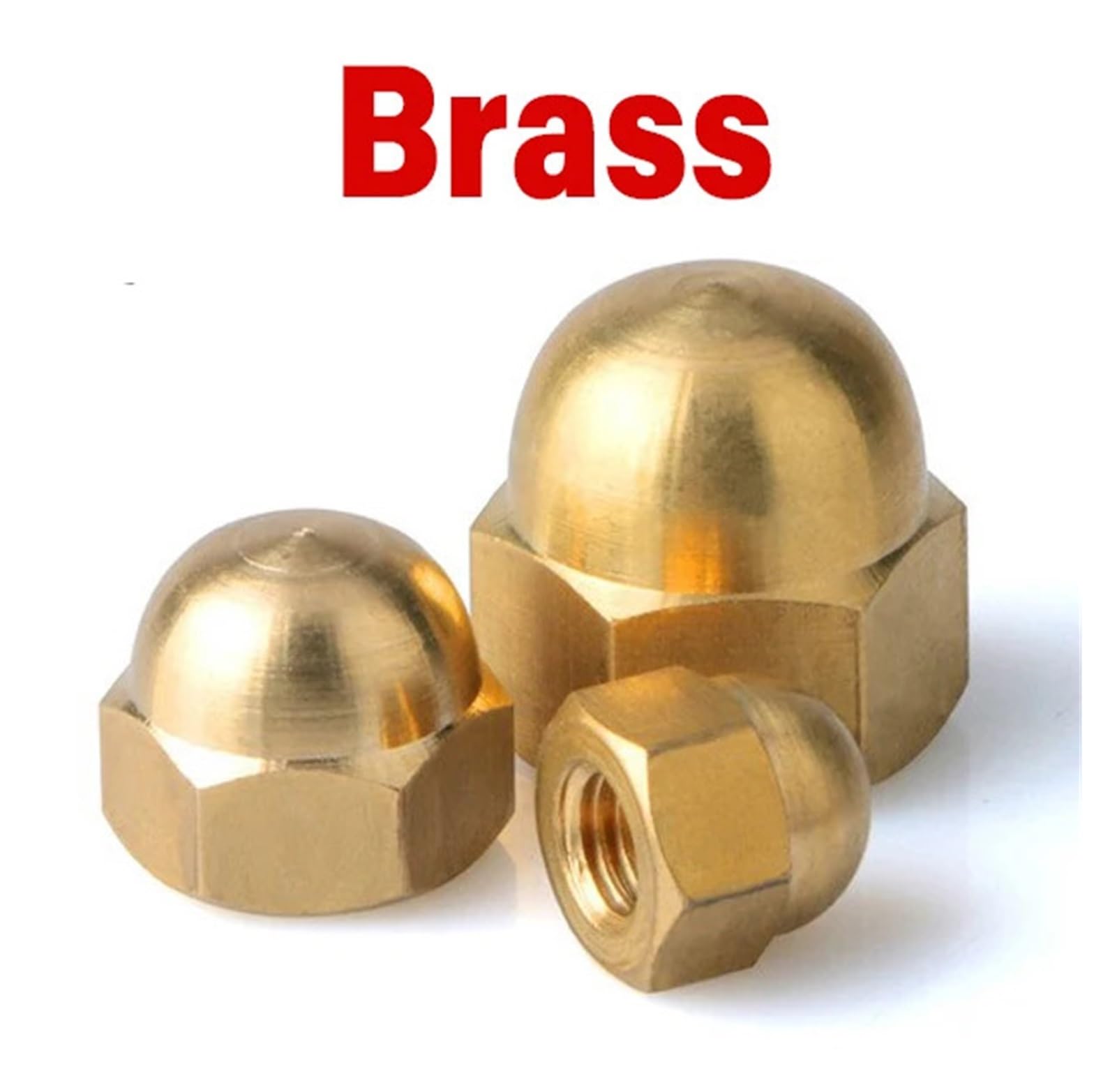 Nakrętki kopułkowe Nakrętki żołędziowe metryczne wielokolorowe M3-M36 opakowanie 50 szt(Brass,M24 (1Pcs))