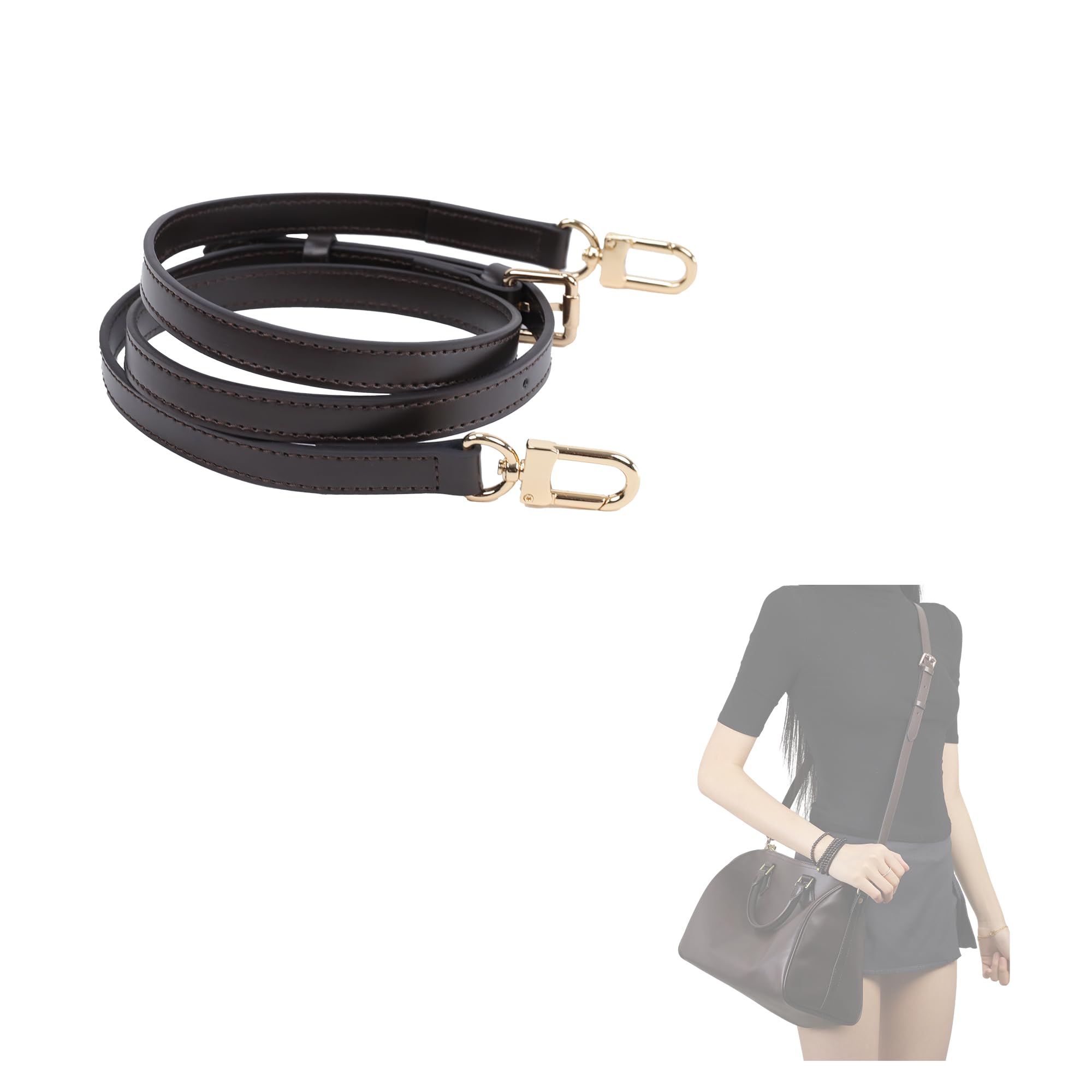 DGAZ Speedy Bag - Tracolla regolabile in pelle di vacchetta, con confezione regalo, tracolla fatta a mano