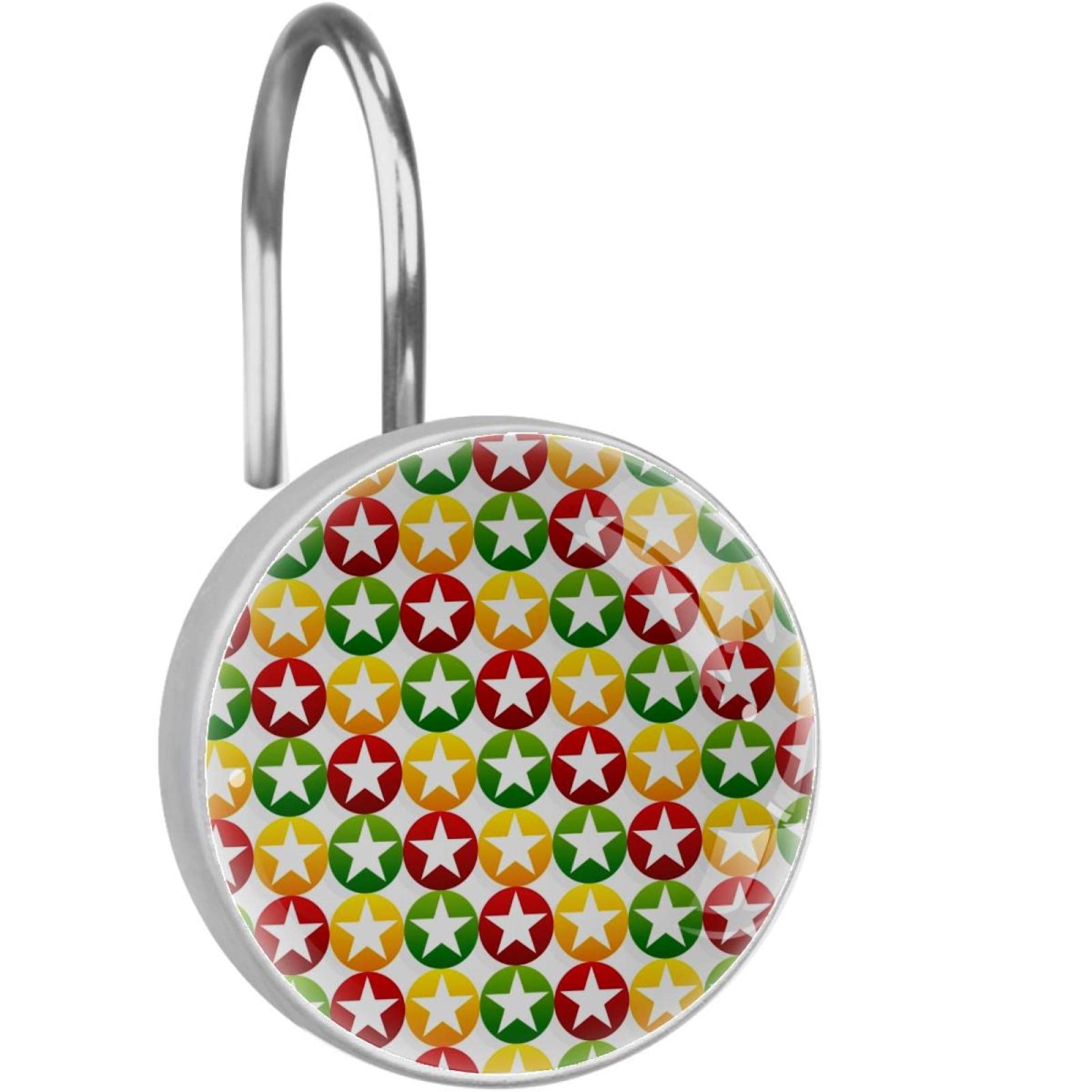Tringle de douche de salle de bain crochets etoile blancs pour rideau