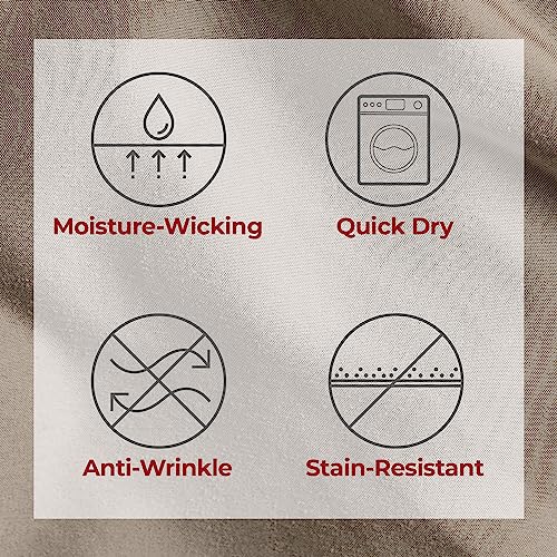 Image of Mellanni Split King Sheets Set - 5 PC Iconic Collection Bedding | Hotel Luxury, Extra Soft, Cooling Bed Sheets - Wrinkle, Fade, Stain Resistant (Split King, Tan)